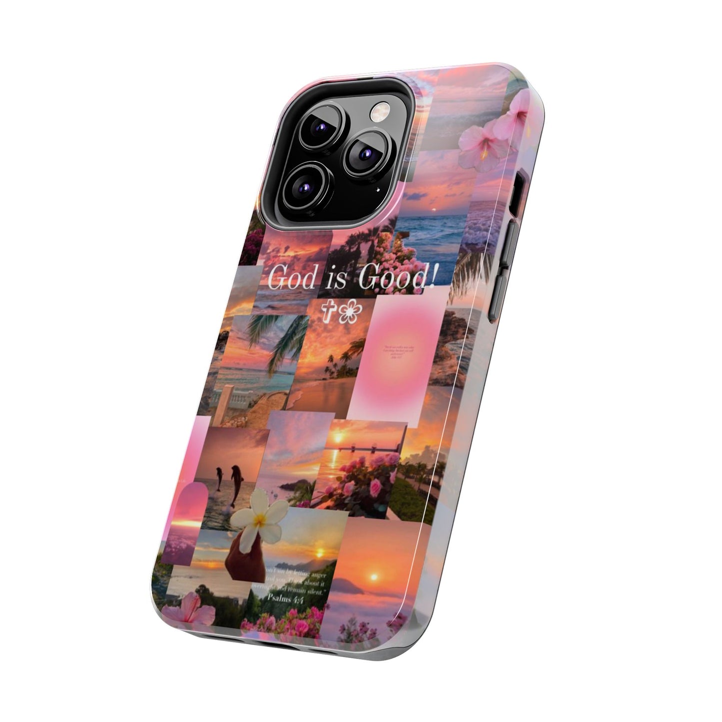 God is good phone case, peace, praise, and tropical faith