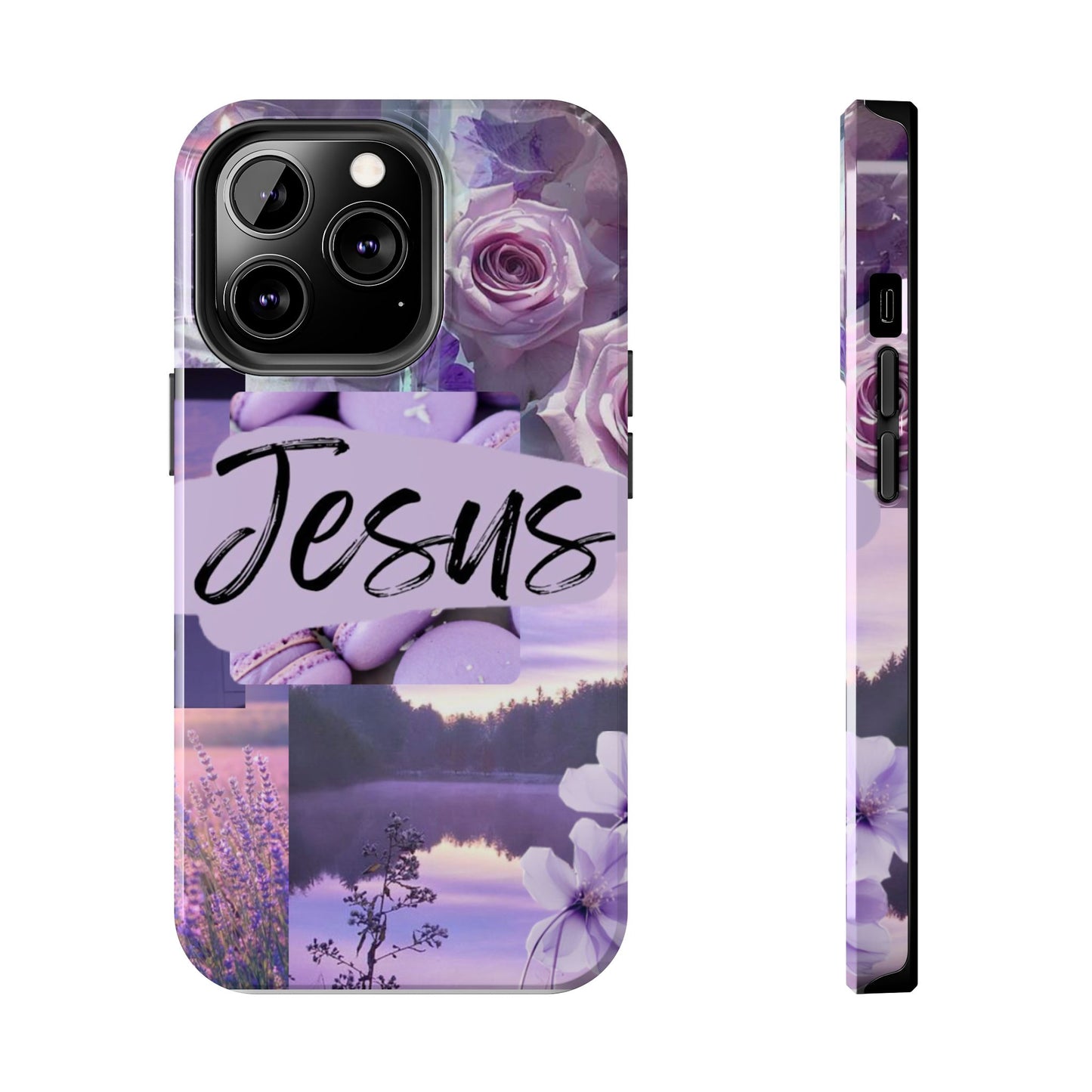 Jesus first phone case lavender floral faith design