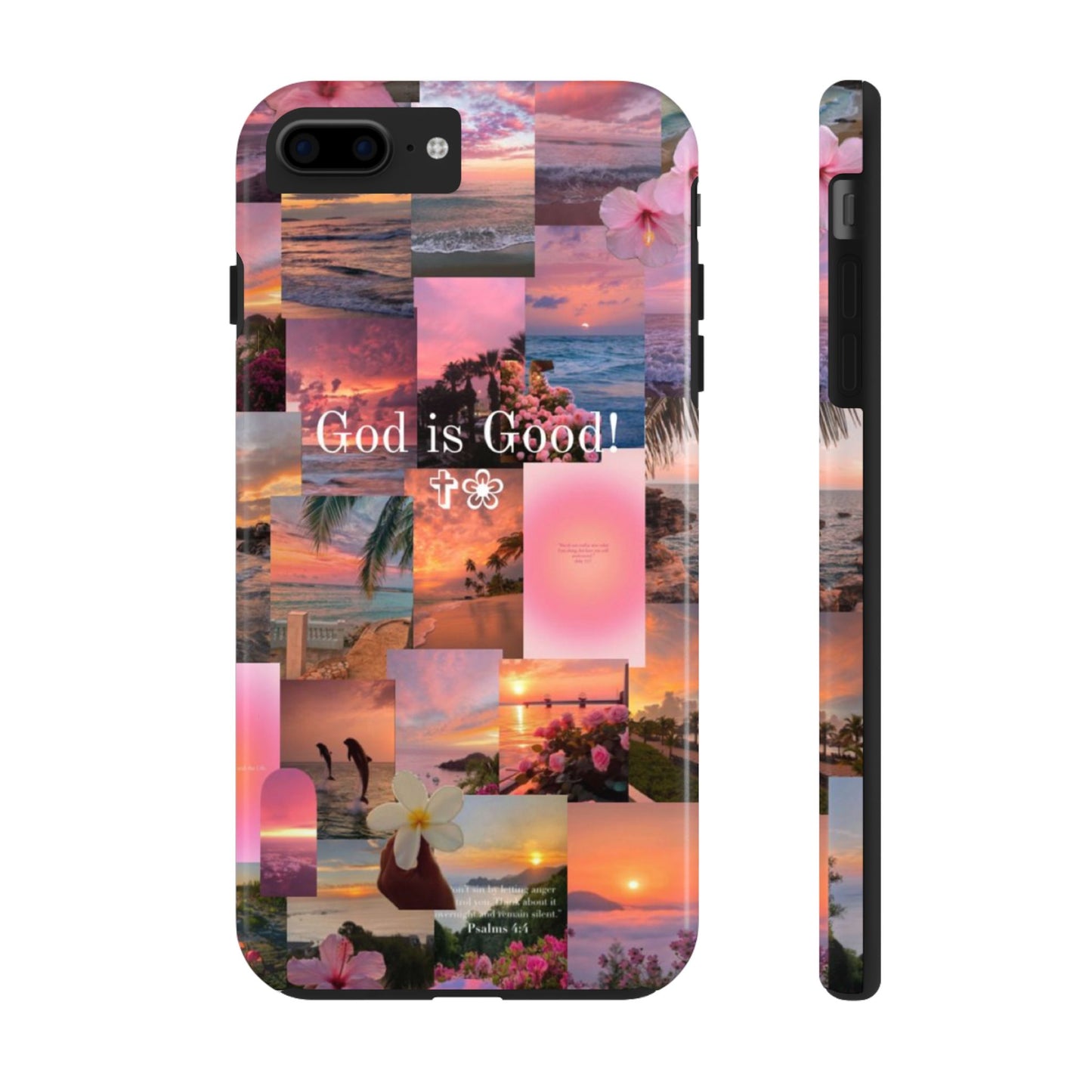 God is good phone case, peace, praise, and tropical faith