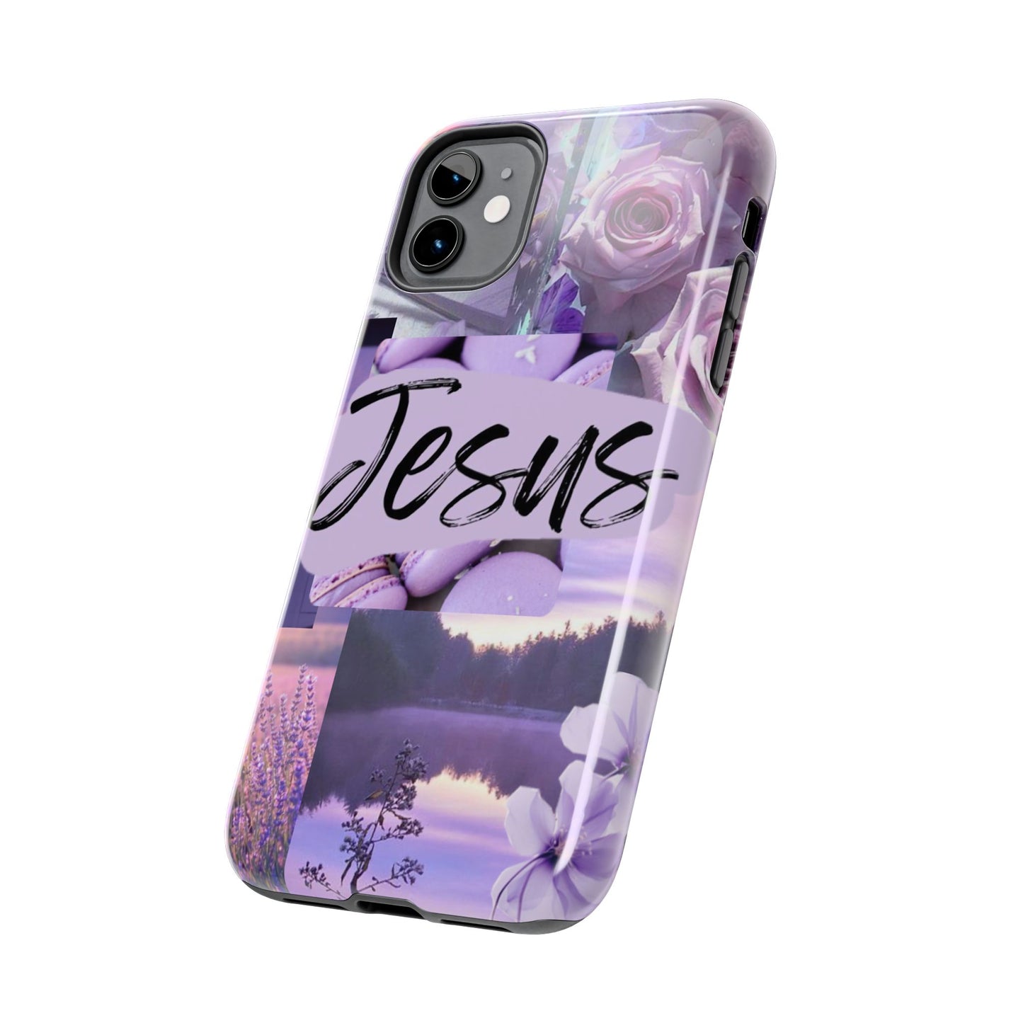 Jesus first phone case lavender floral faith design