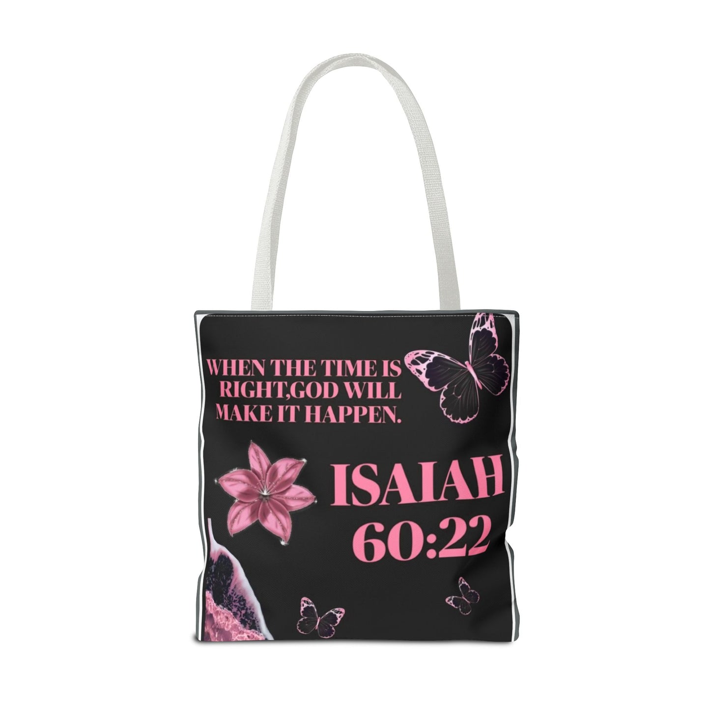 Inspirational Tote Bag with Isaiah 60:22 Design