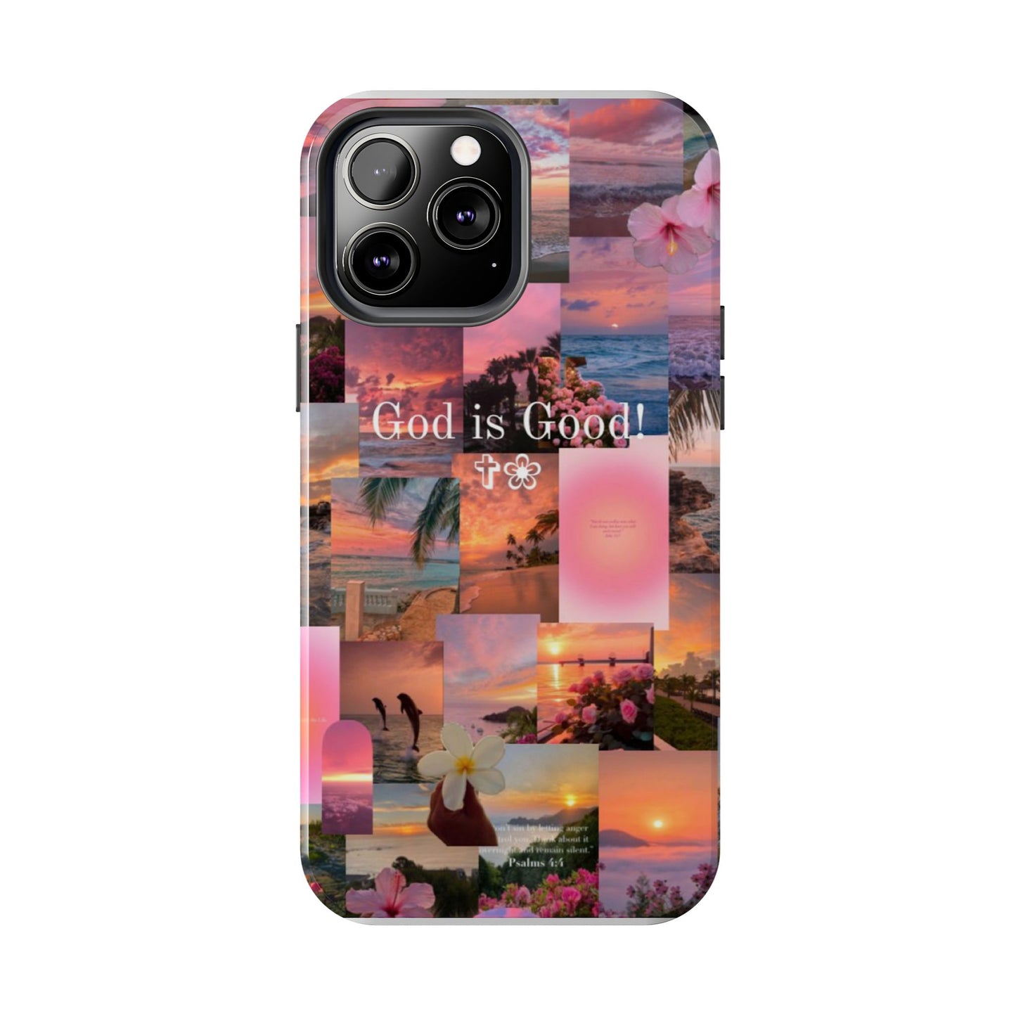 God is good phone case, peace, praise, and tropical faith