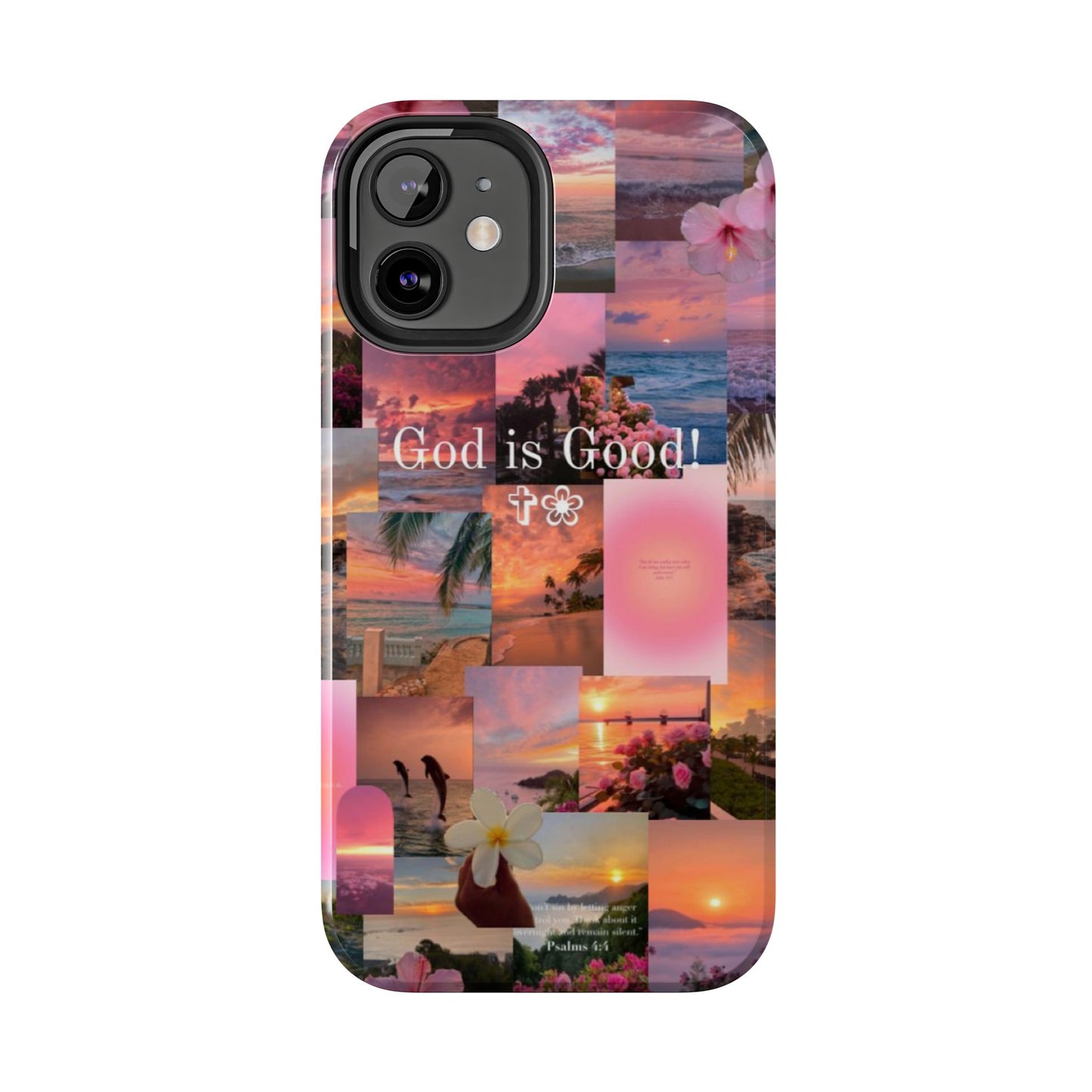 God is good phone case, peace, praise, and tropical faith