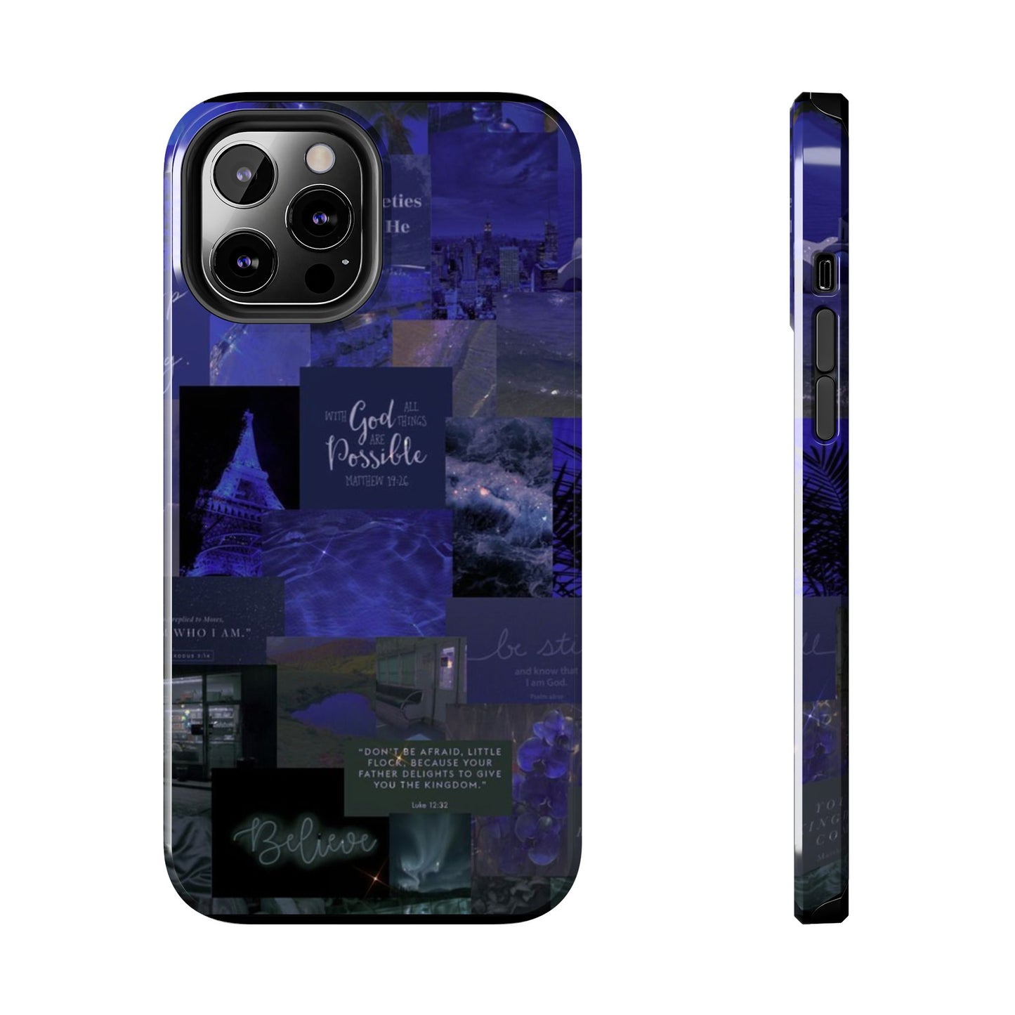 Deep blue faith, phone case with God, all things are possible