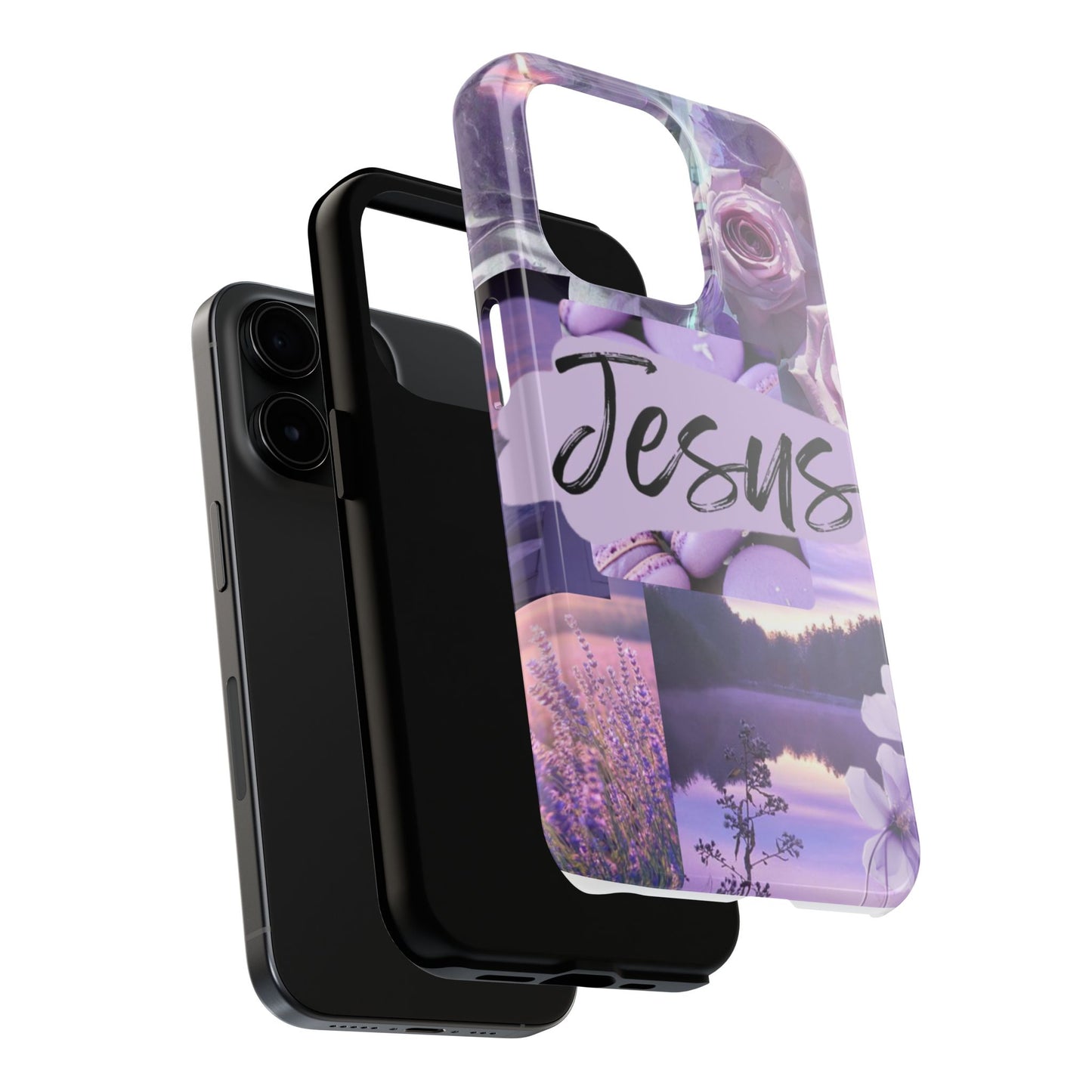 Jesus first phone case lavender floral faith design