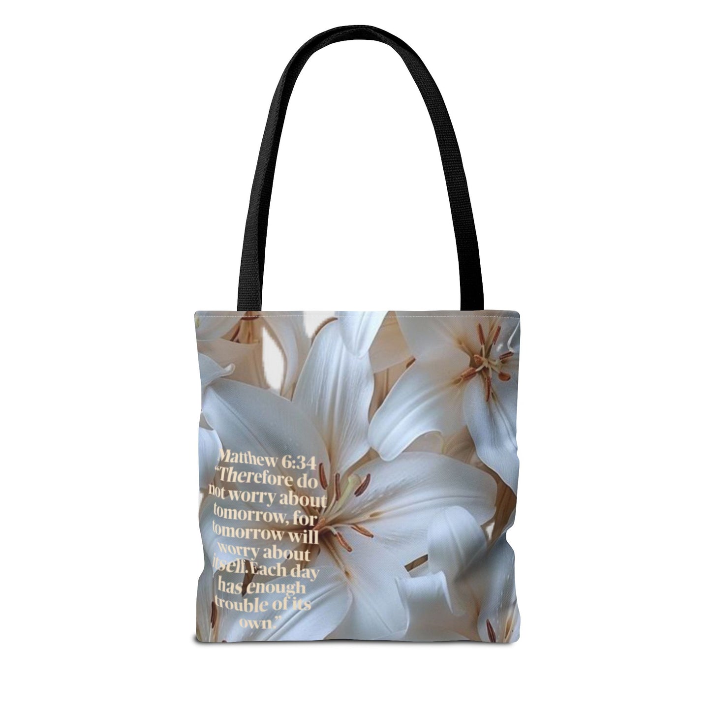 Don’t worry floral Tote Bag (Matthew 6:34)
