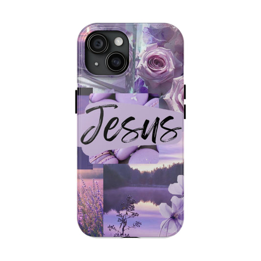 Jesus first phone case lavender floral faith design