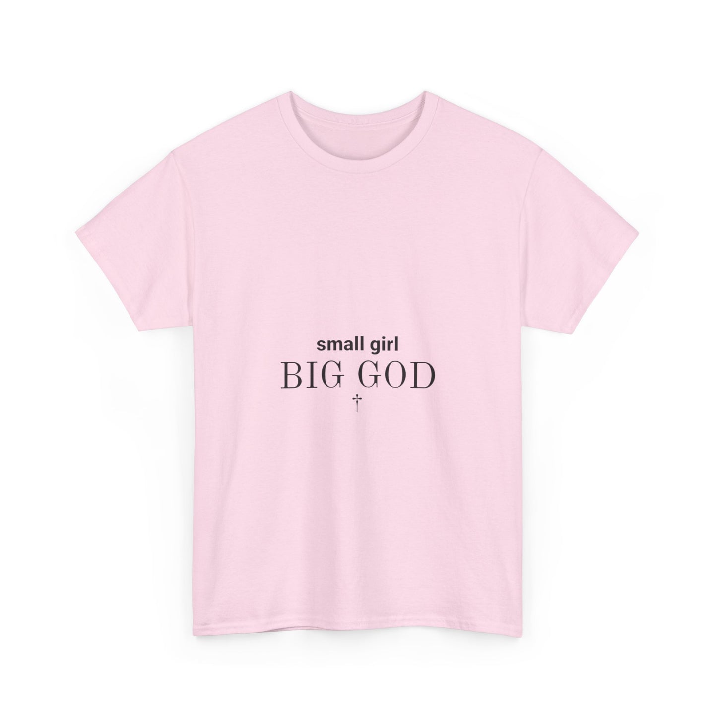 Unisex Heavy Cotton Tee - 'Small Girl Big God' Inspirational Shirt, Casual Gift, Christian Apparel, Everyday Wear, Faith-Based Clothing