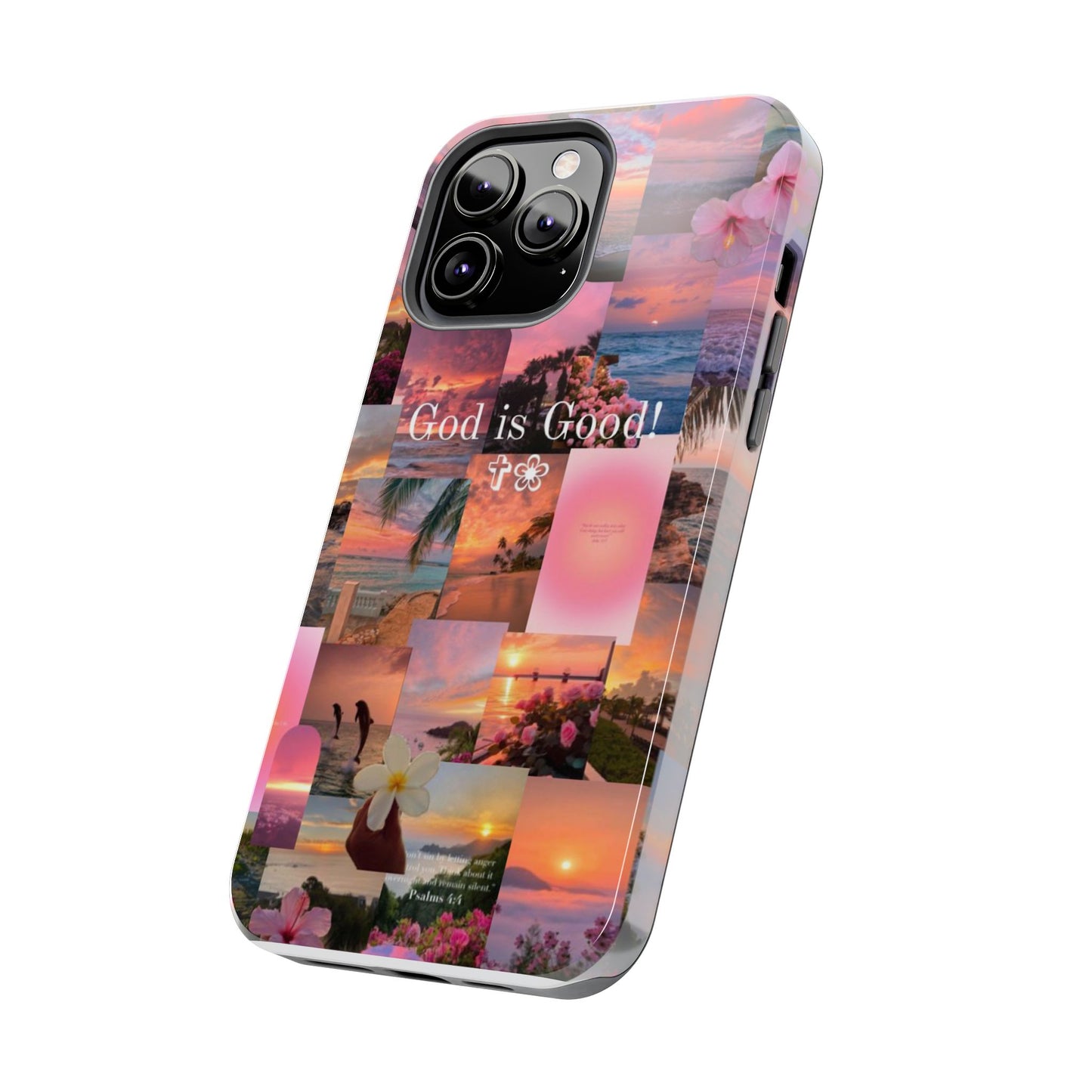 God is good phone case, peace, praise, and tropical faith
