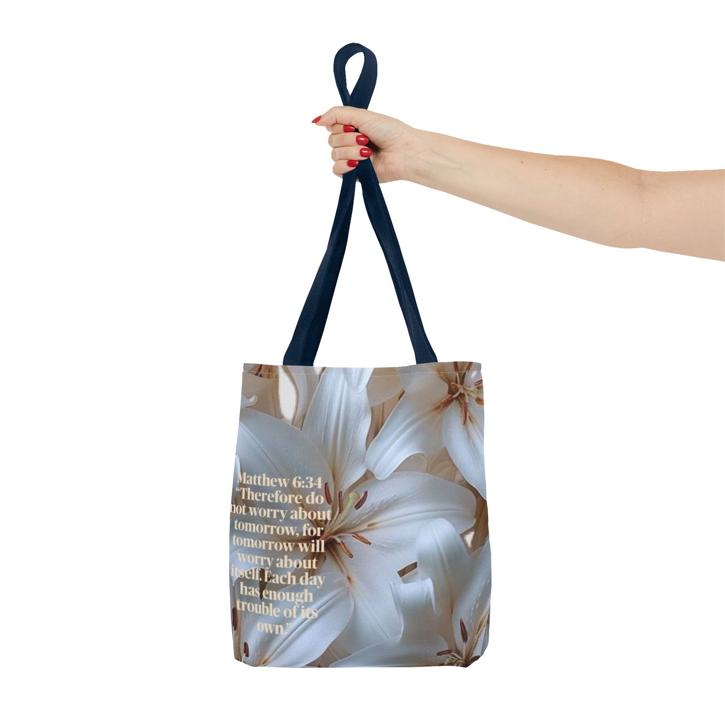 Don’t worry floral Tote Bag (Matthew 6:34)