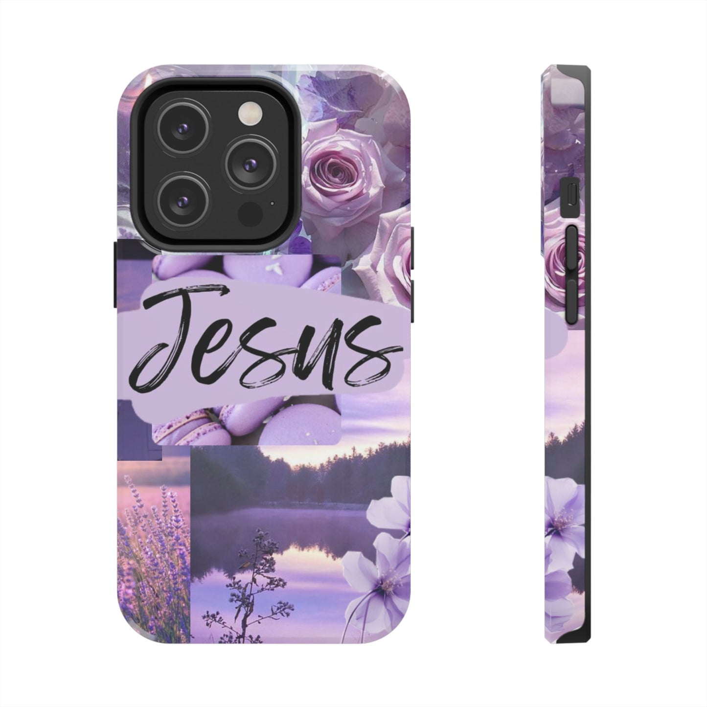 Jesus first phone case lavender floral faith design