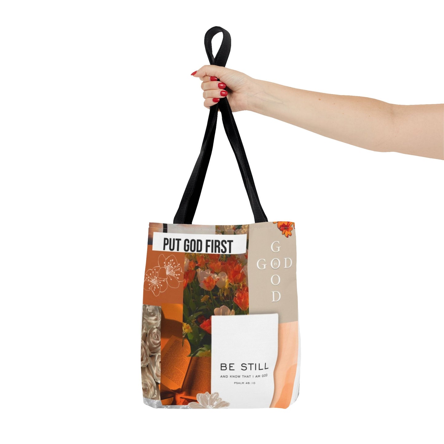 Spiritual Floral Tote Bag - "Put God First" Inspirational Design