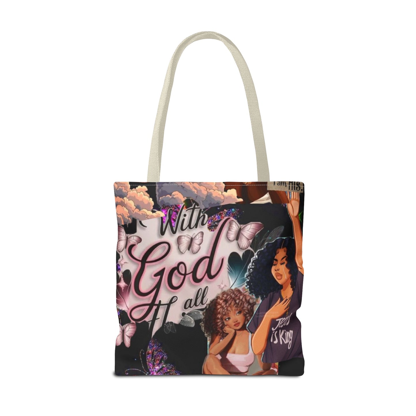 Inspirational Tote Bag - 'With God All Things Are Possible'