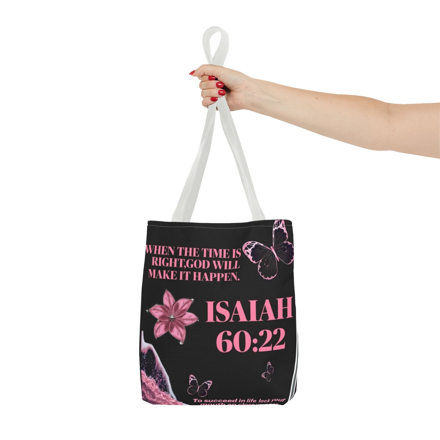 Inspirational Tote Bag with Isaiah 60:22 Design