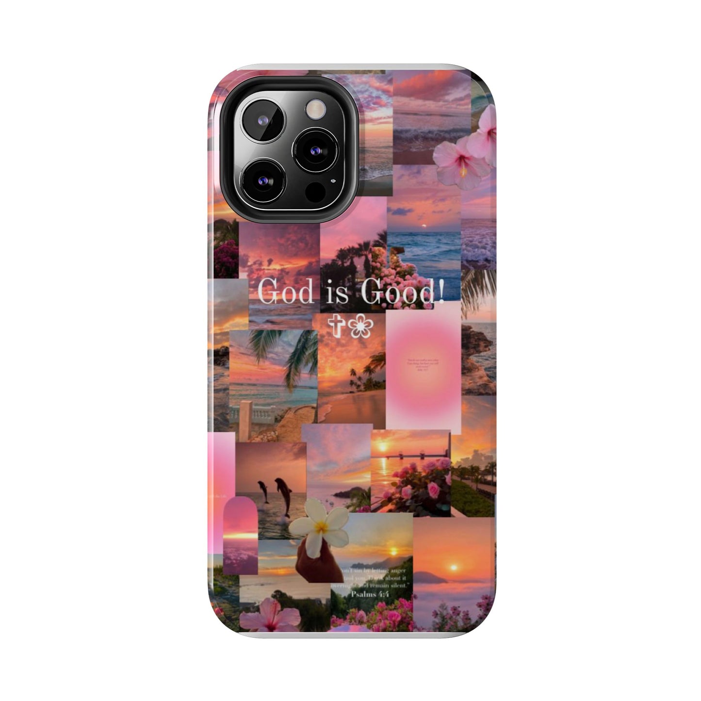 God is good phone case, peace, praise, and tropical faith