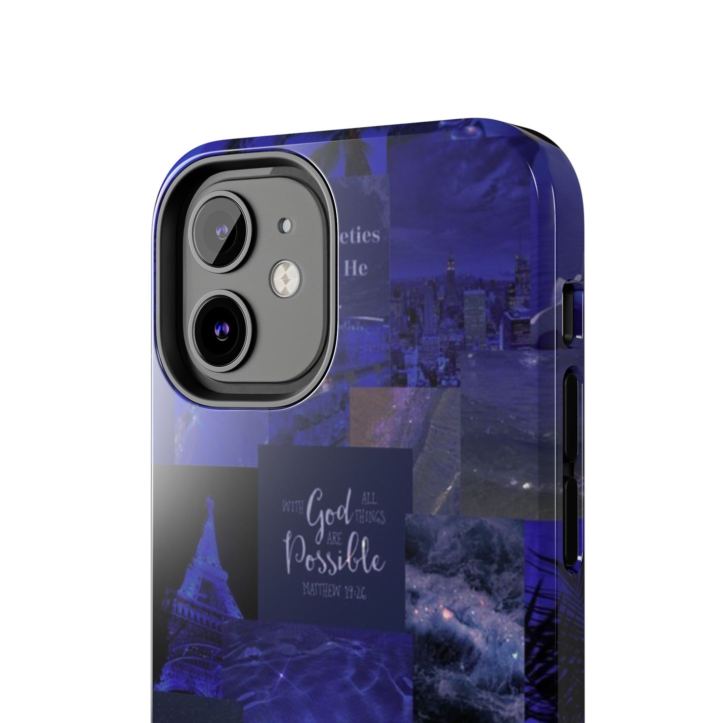 Deep blue faith, phone case with God, all things are possible
