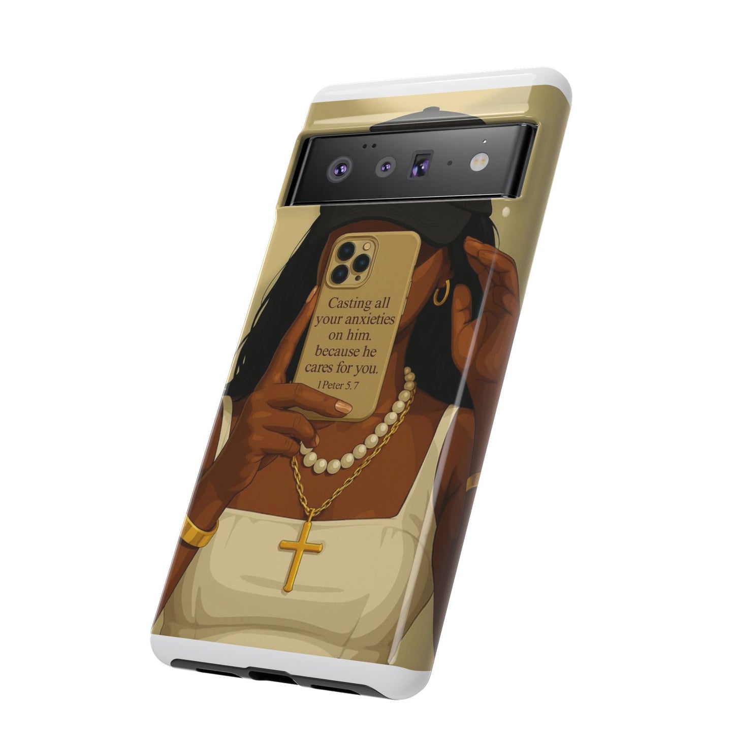 1 Peter 5:7 faith phone case cast your cares