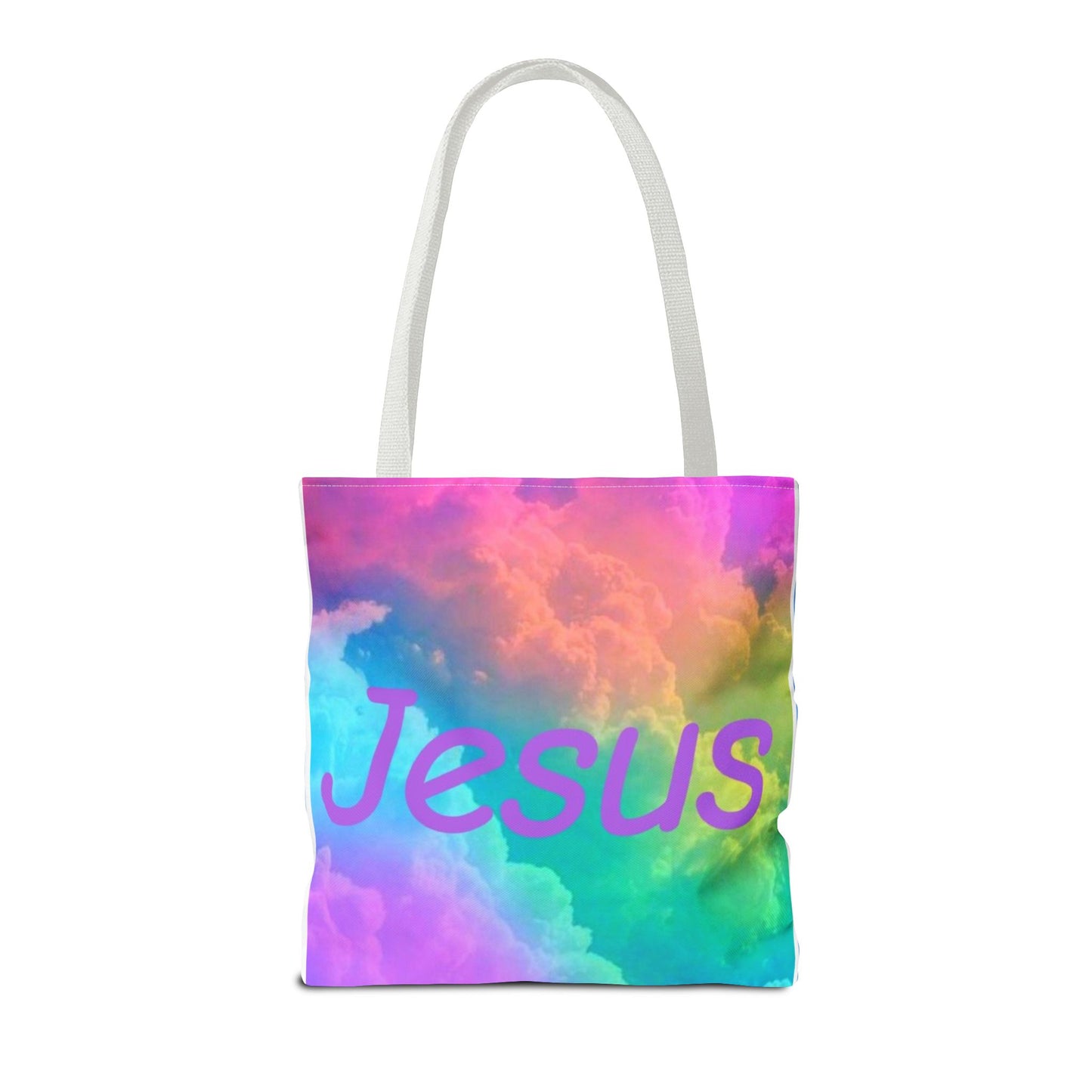 Colorful Jesus Tote Bag – Vibrant AOP Design for Faith and Everyday Use