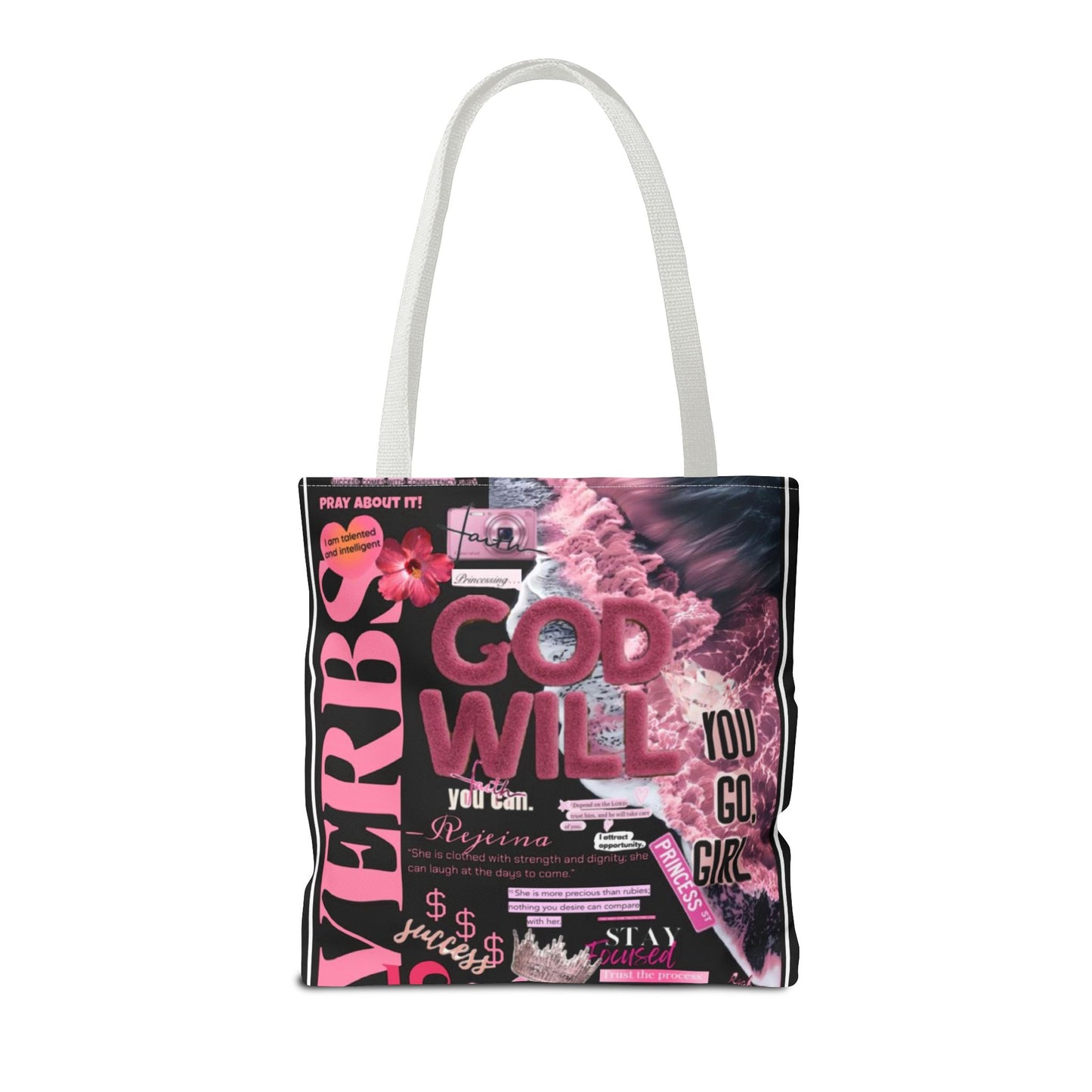 Bold Statement Tote Bag - "God Will You Go Girl" Design