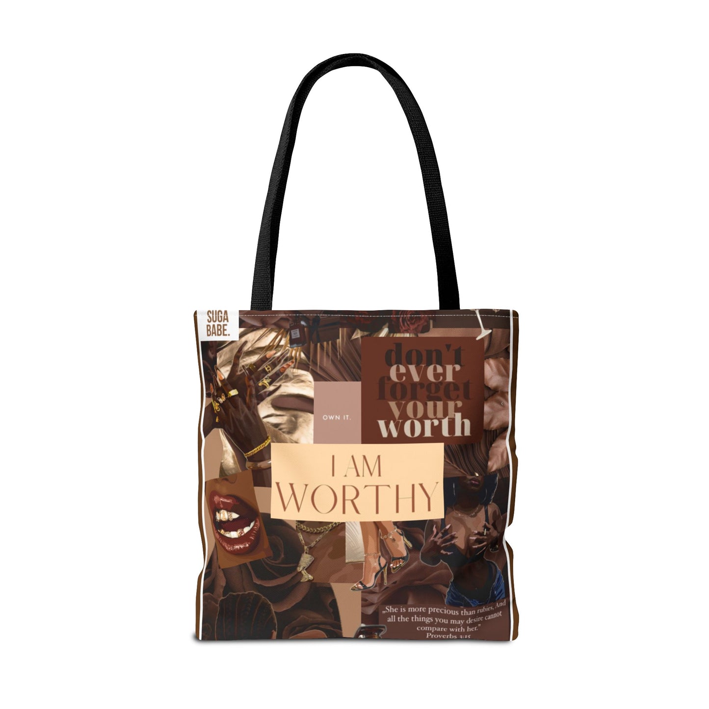 Empowering Tote Bag - 'I Am Worthy' Inspirational Design