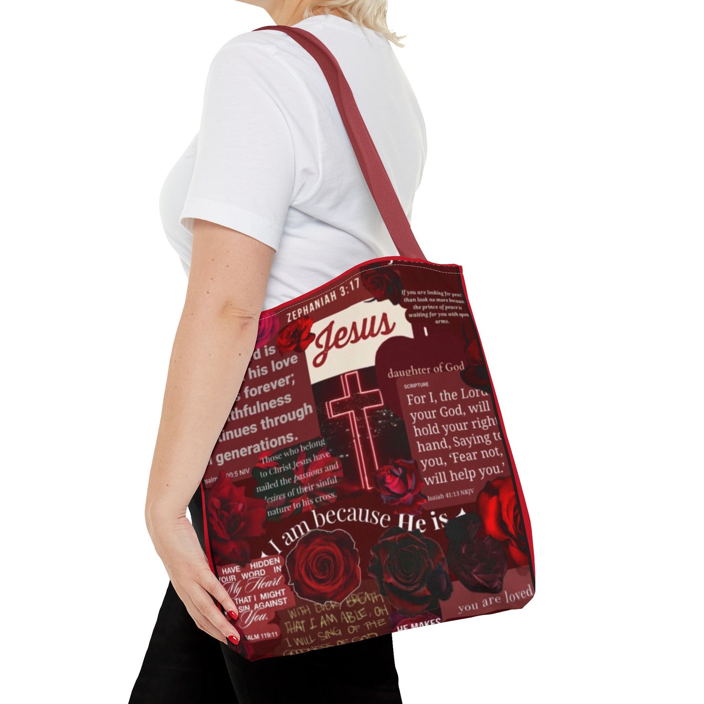 Faith-Inspired Tote Bag with Bible Verses