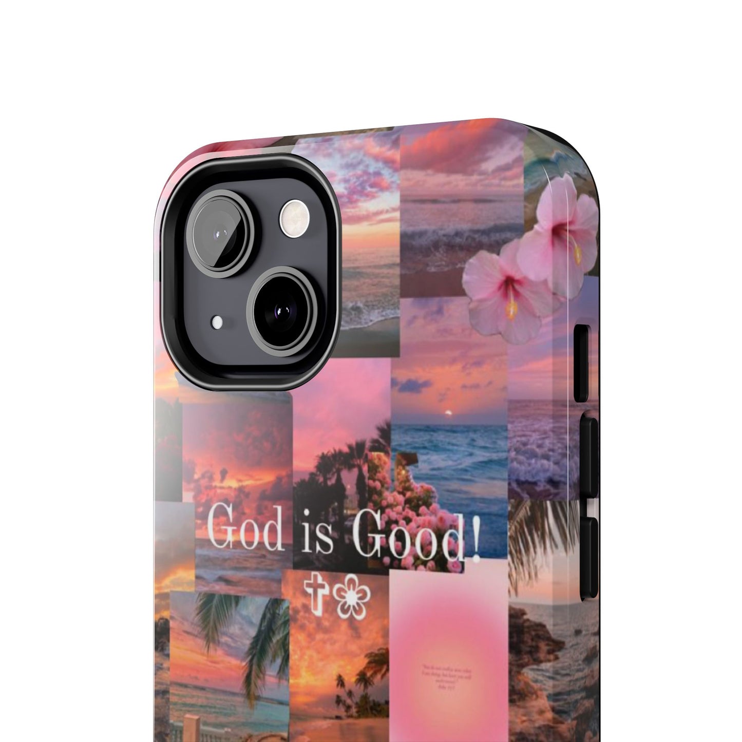 God is good phone case, peace, praise, and tropical faith