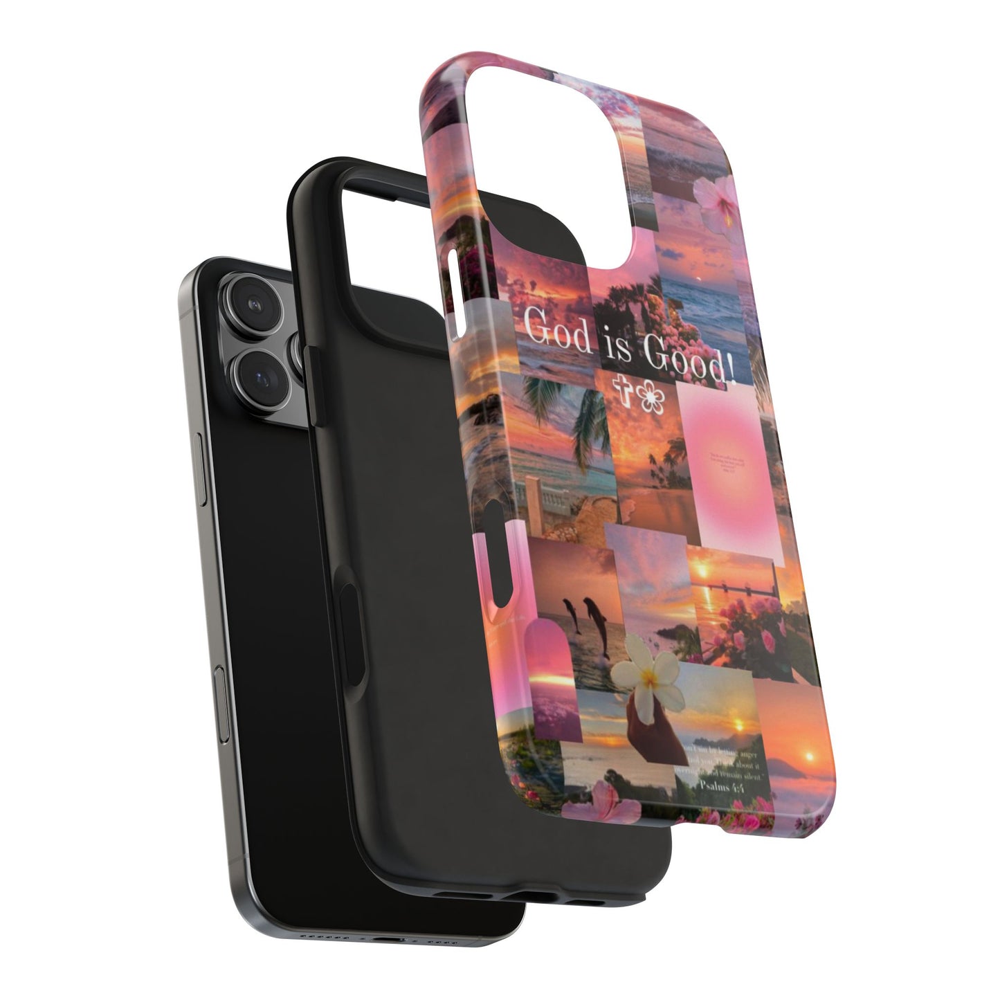 God is good phone case, peace, praise, and tropical faith