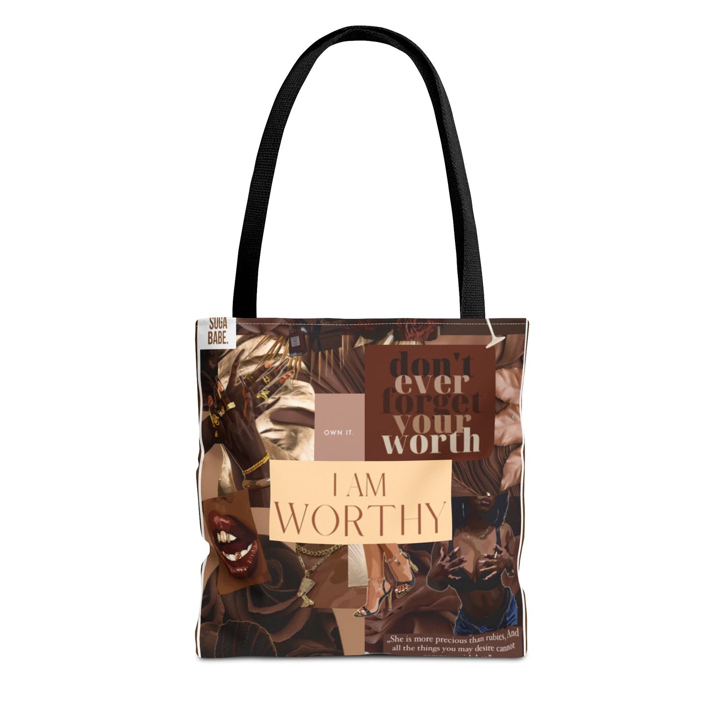 Empowering Tote Bag - 'I Am Worthy' Inspirational Design
