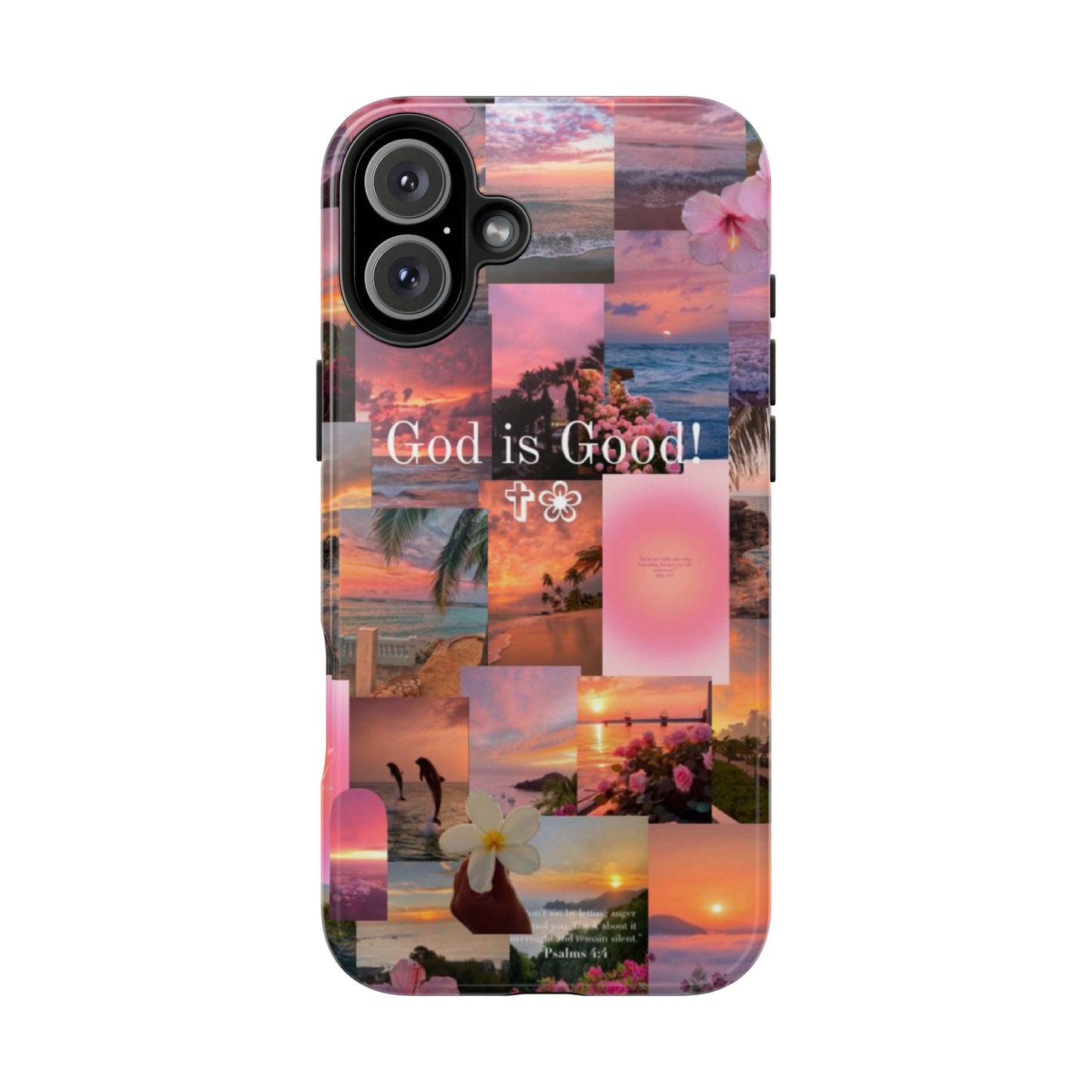 God is good phone case, peace, praise, and tropical faith