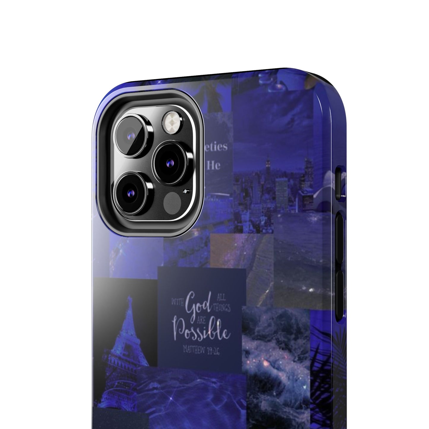 Deep blue faith, phone case with God, all things are possible