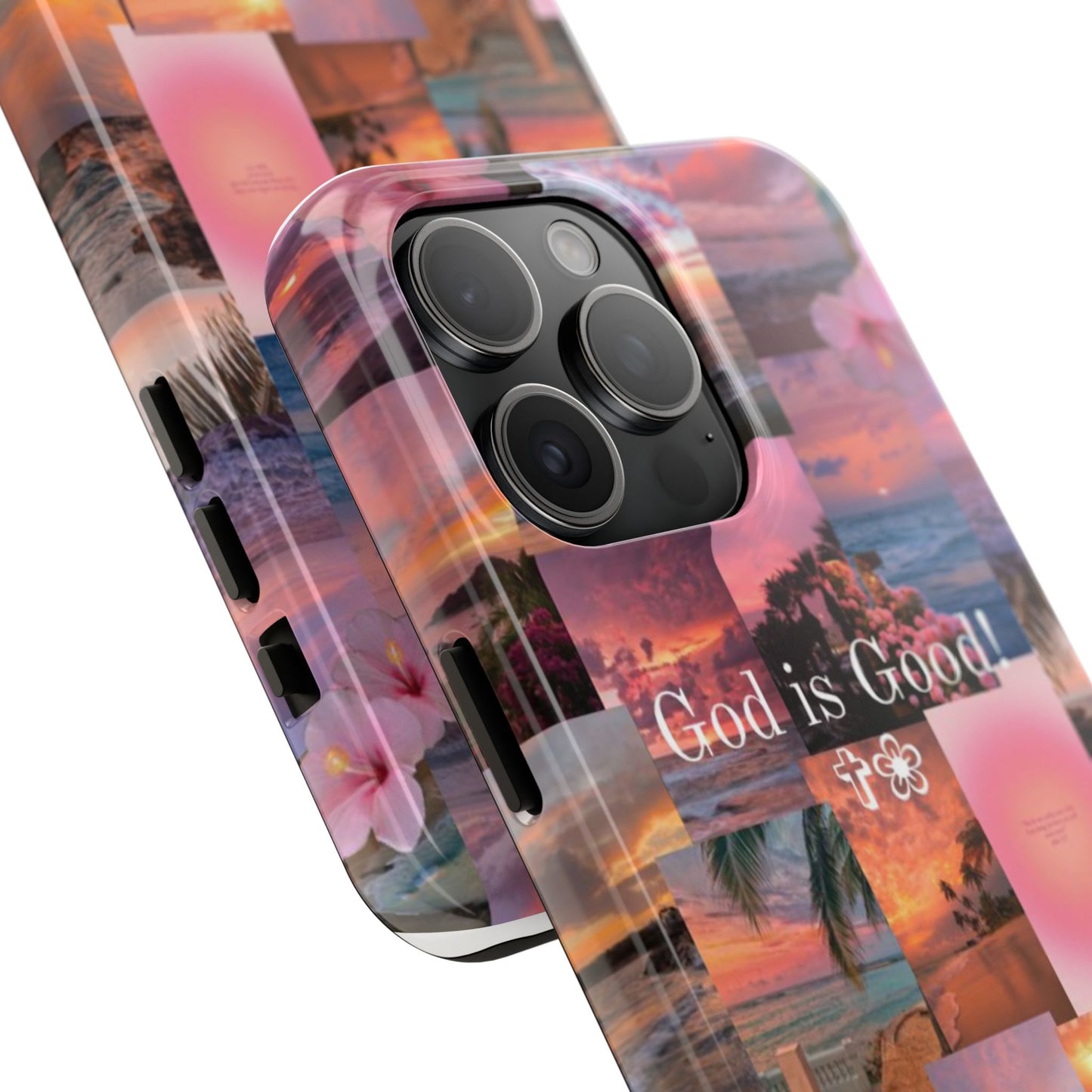 God is good phone case, peace, praise, and tropical faith