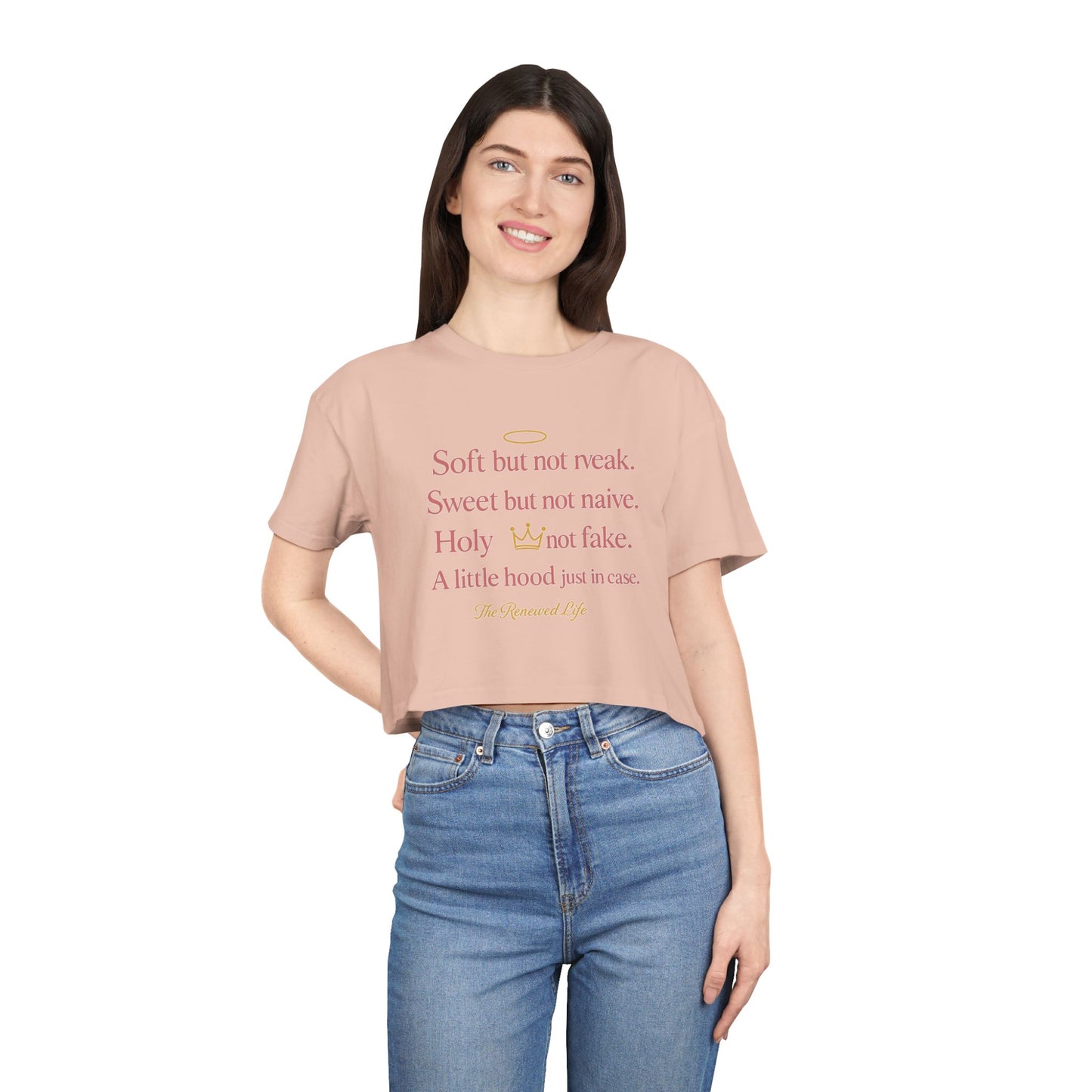 Soft but not weak Women's Inspirational Crop Tee,