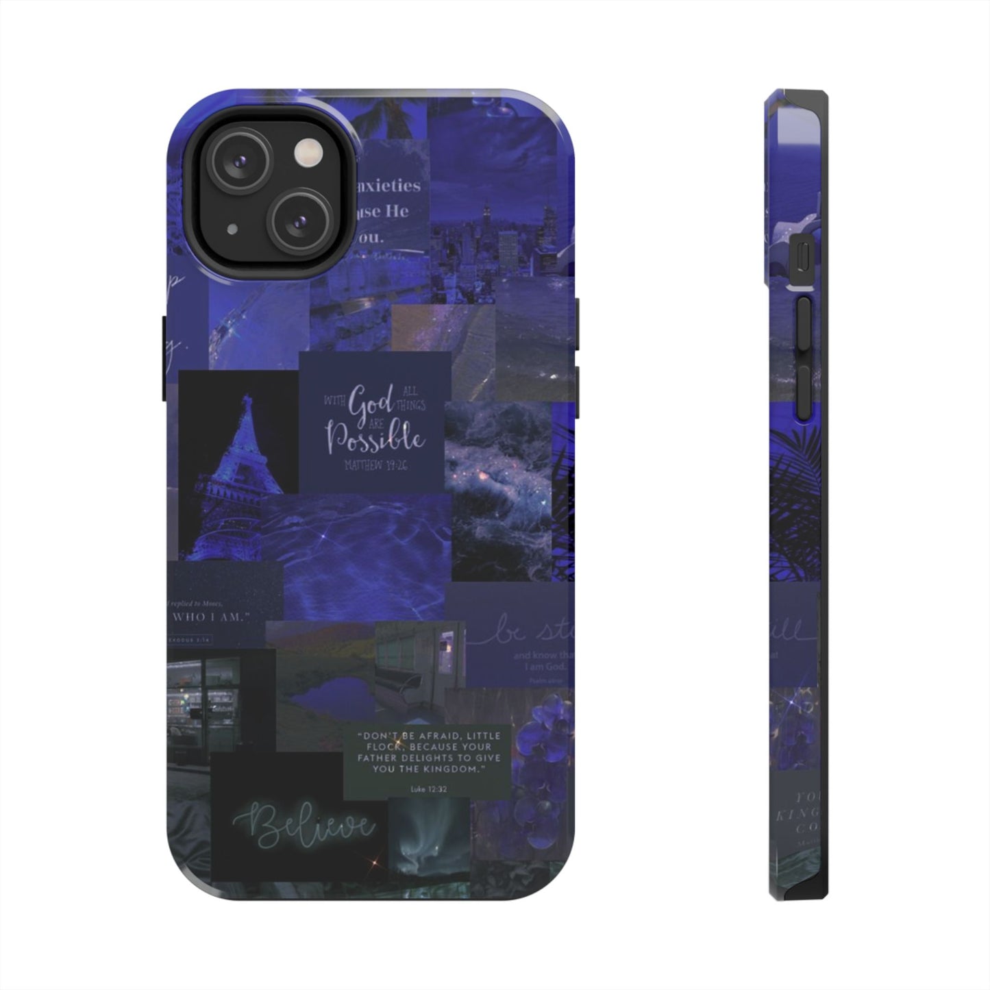 Deep blue faith, phone case with God, all things are possible