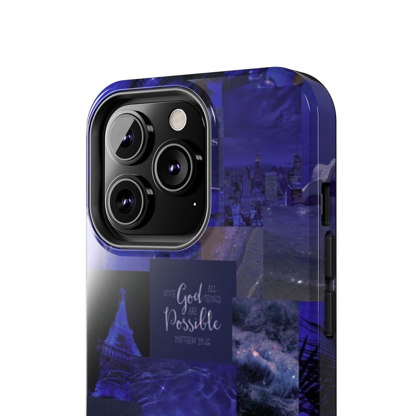 Deep blue faith, phone case with God, all things are possible