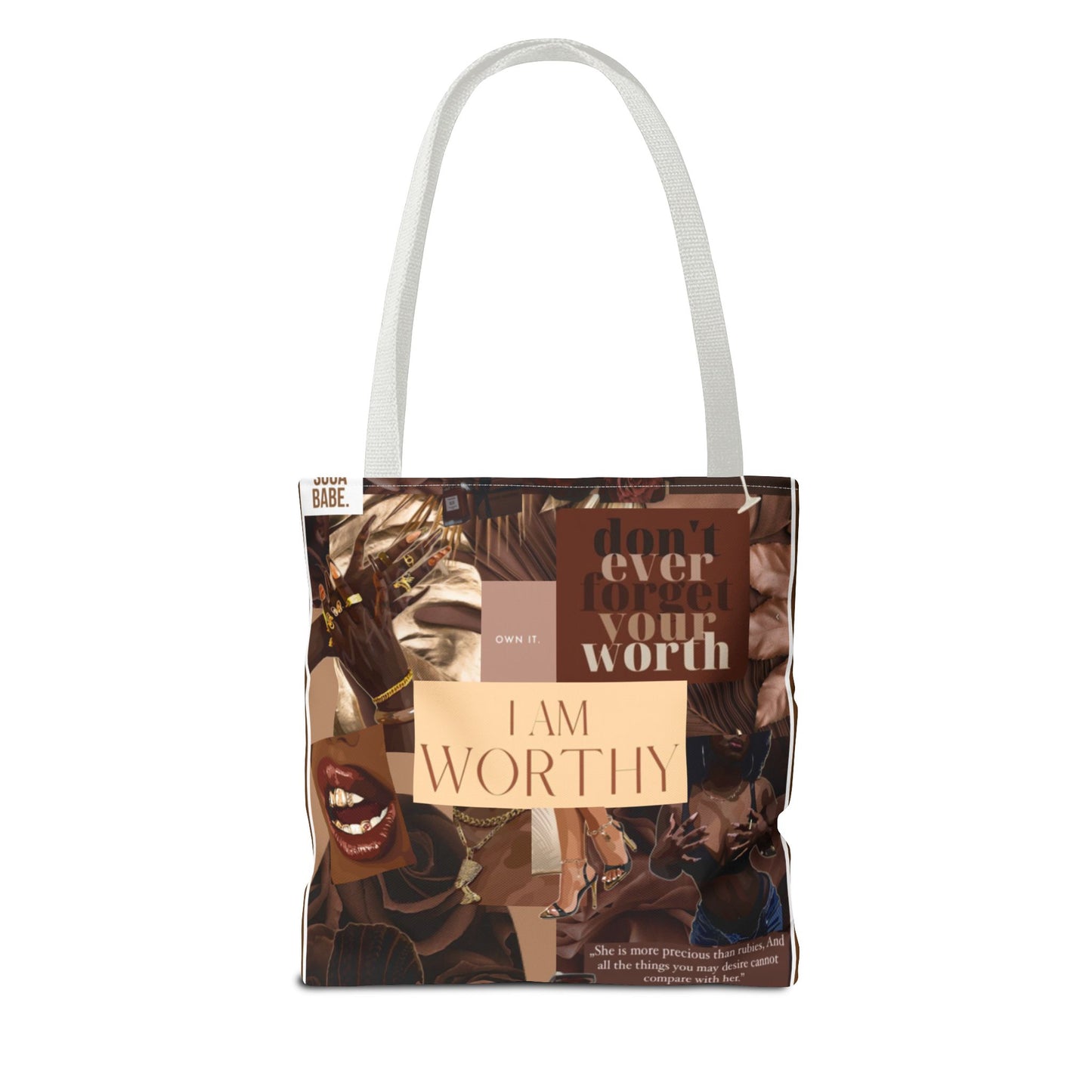 Empowering Tote Bag - 'I Am Worthy' Inspirational Design
