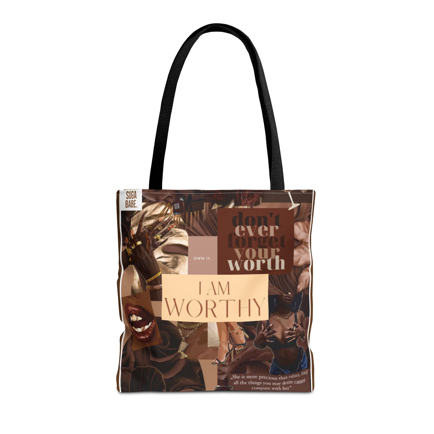Empowering Tote Bag - 'I Am Worthy' Inspirational Design