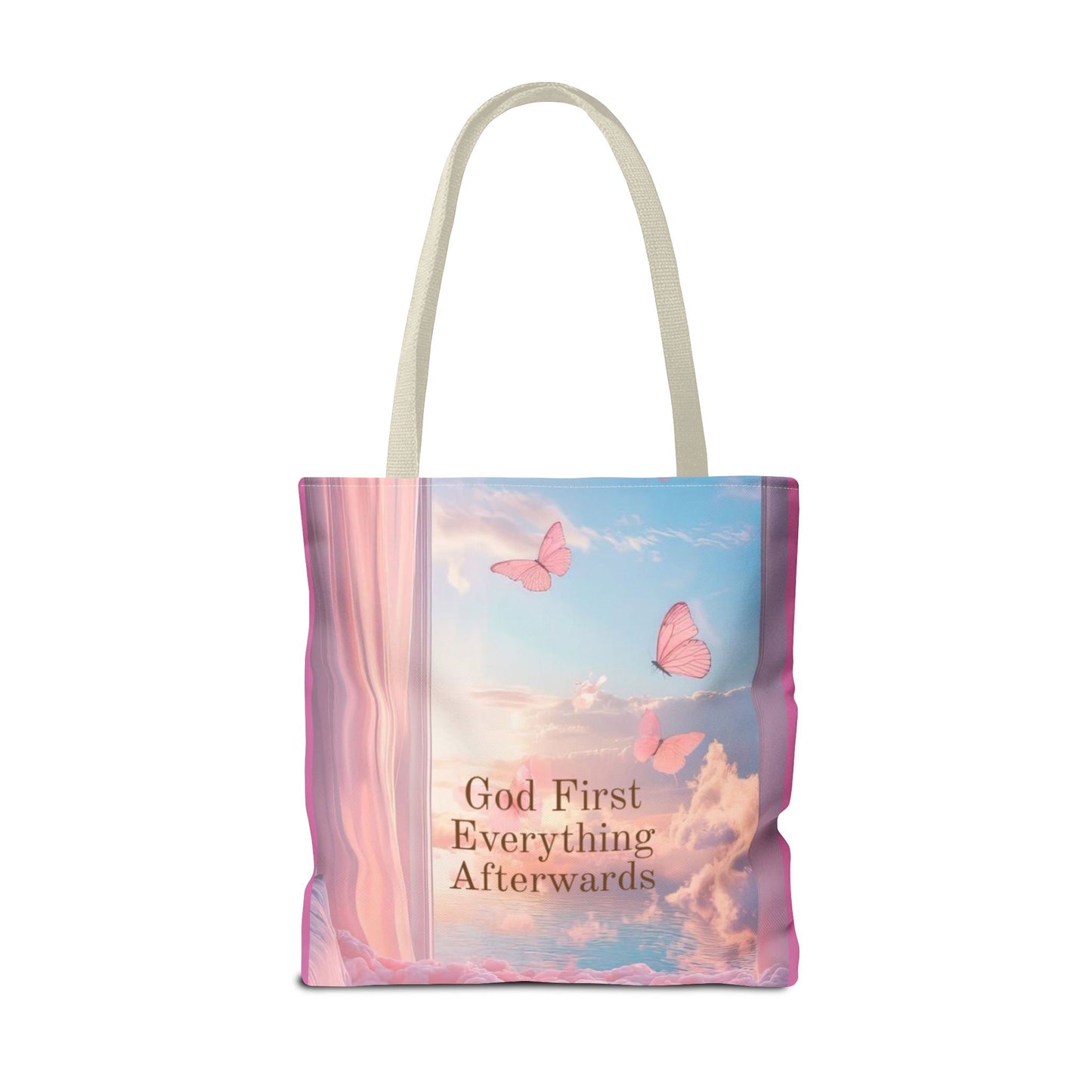 God first everything afterwards pink Tote Bag
