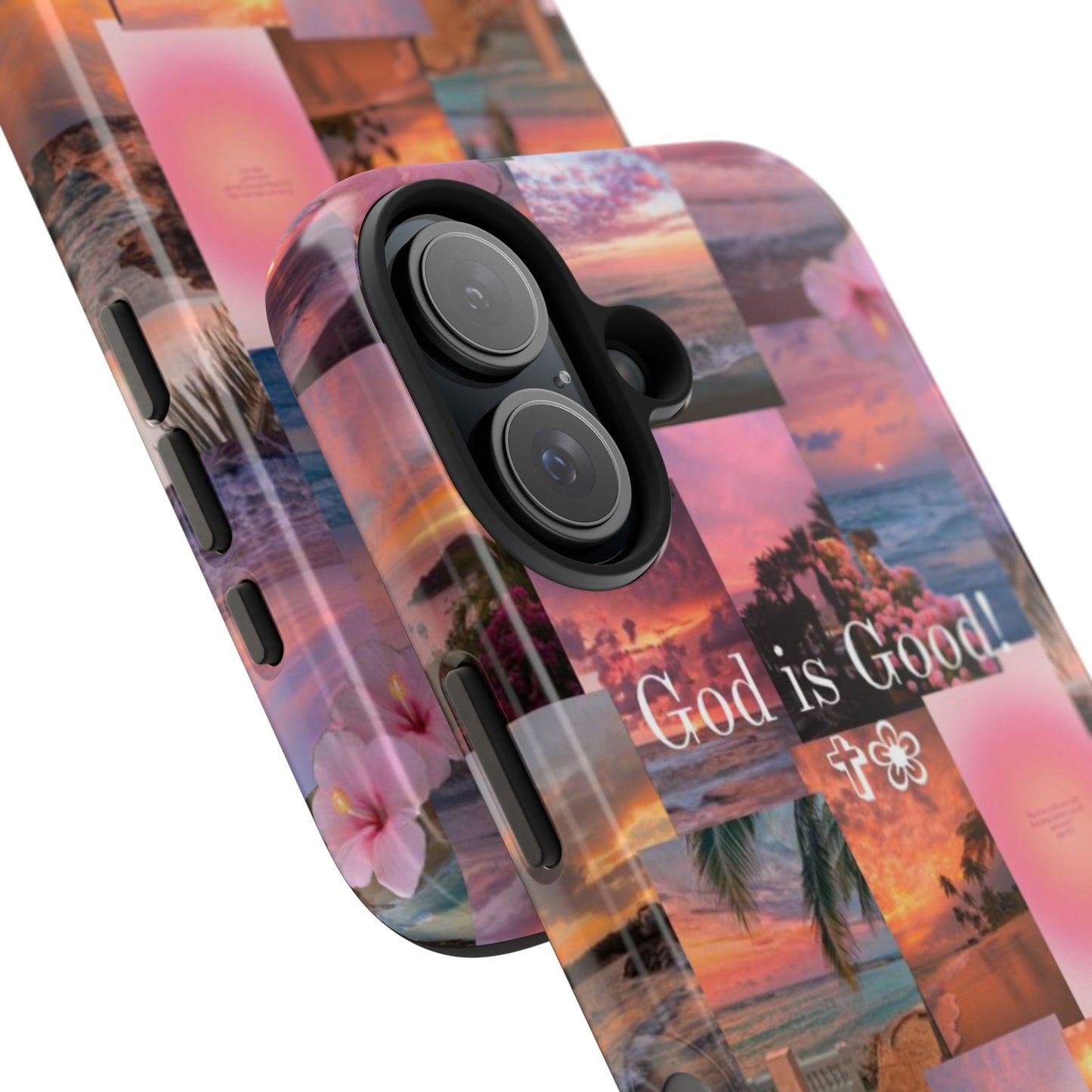 God is good phone case, peace, praise, and tropical faith
