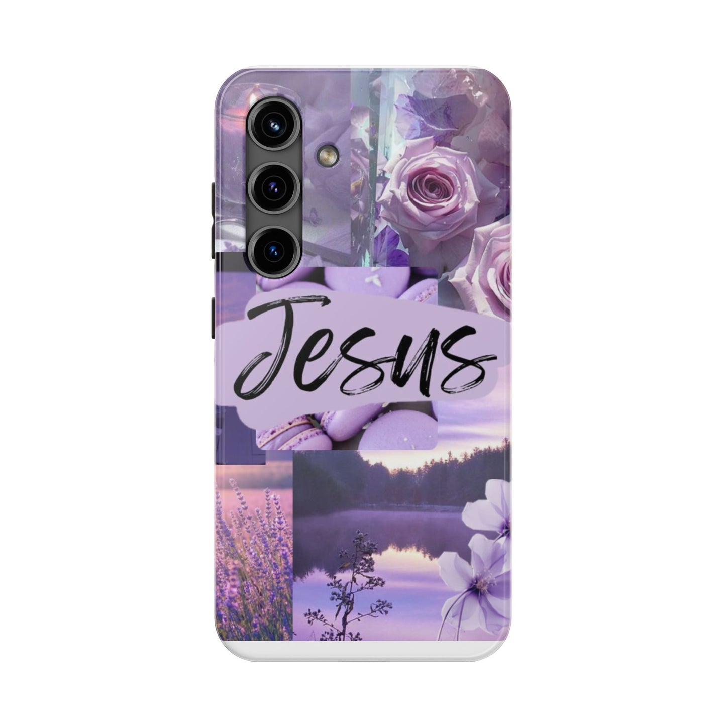 Jesus first phone case lavender floral faith design