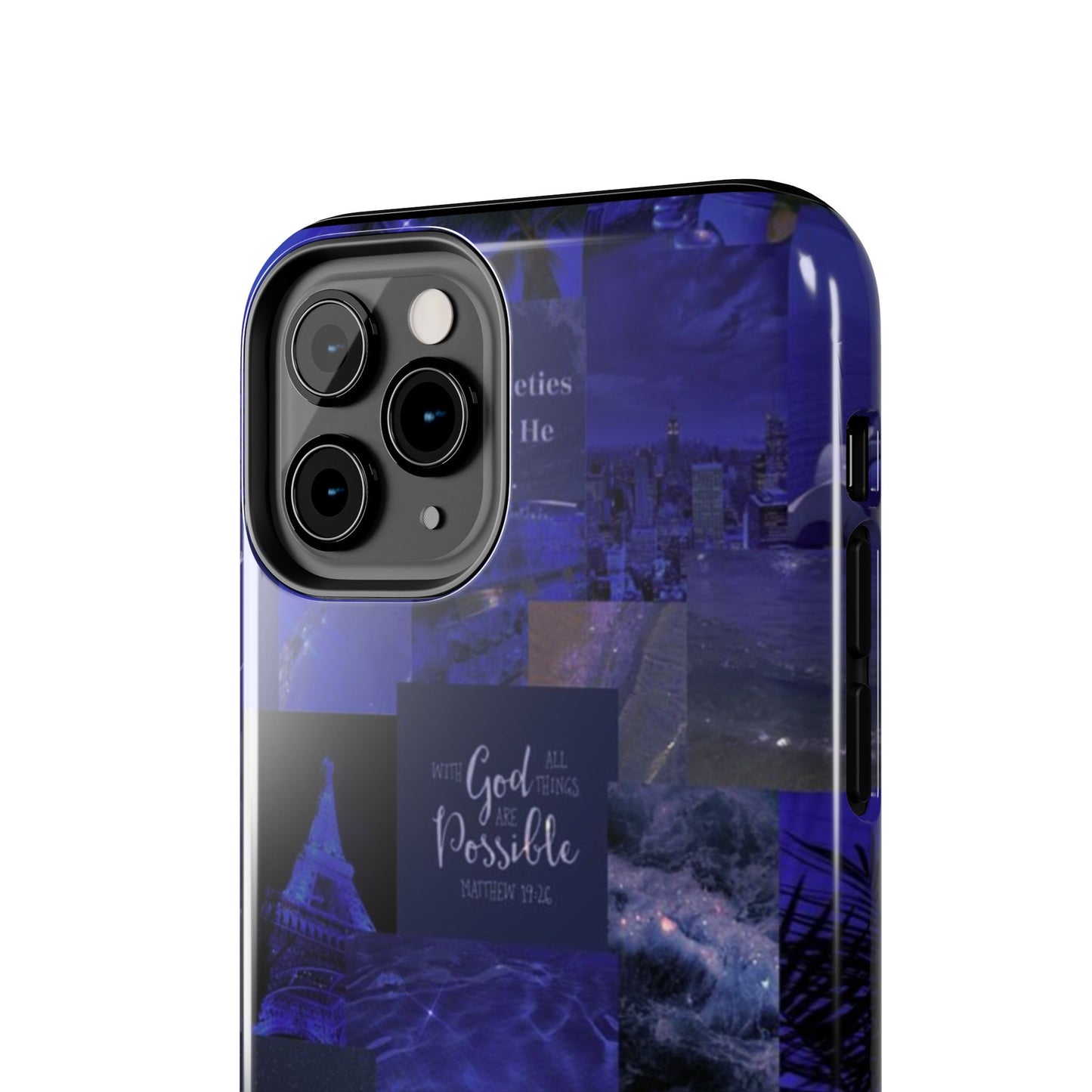 Deep blue faith, phone case with God, all things are possible