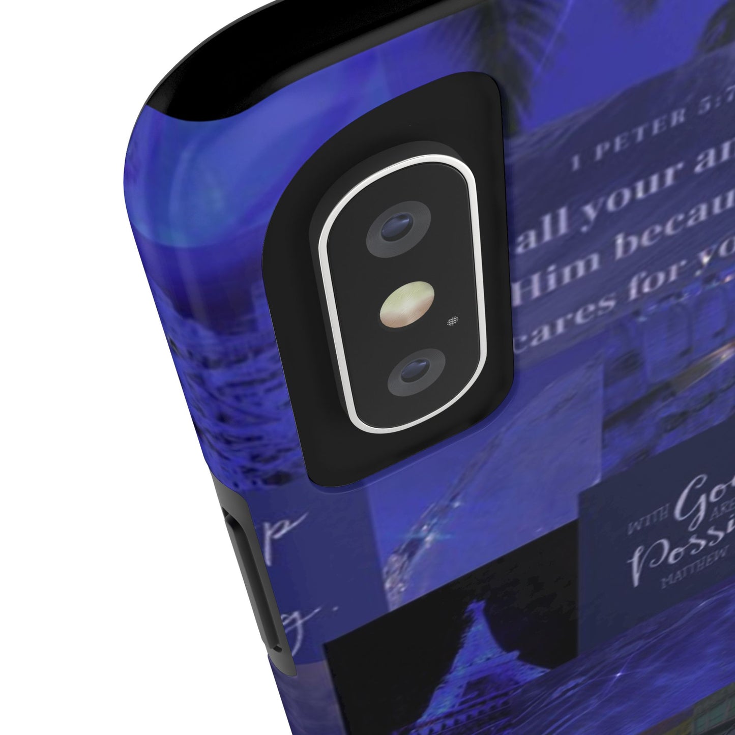 Deep blue faith, phone case with God, all things are possible