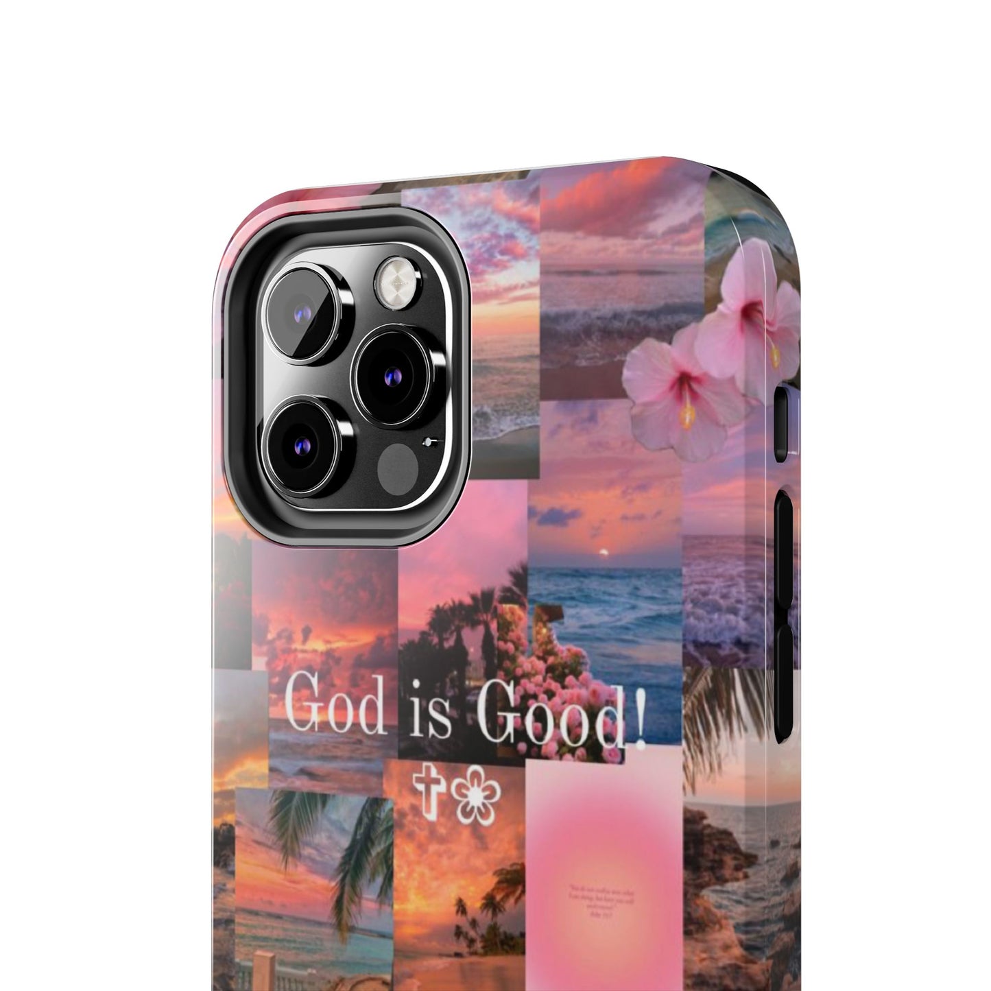 God is good phone case, peace, praise, and tropical faith