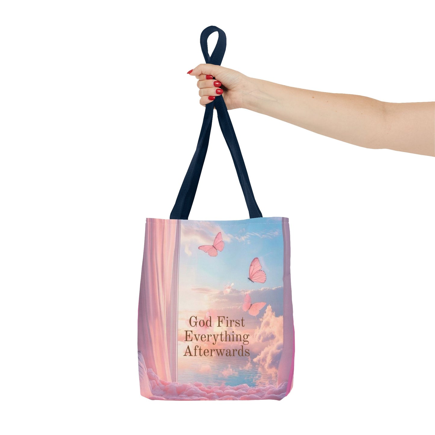 God first everything afterwards pink Tote Bag