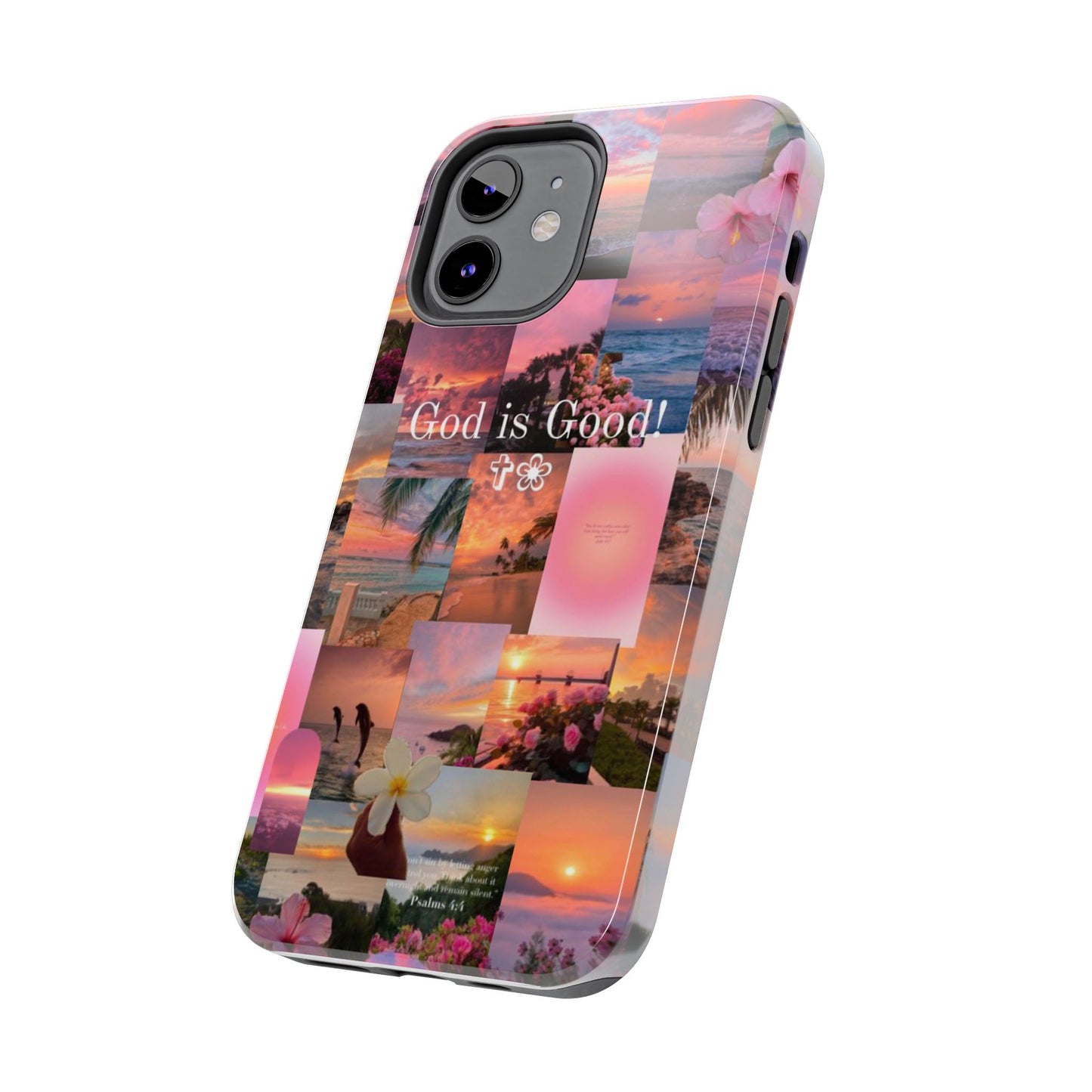 God is good phone case, peace, praise, and tropical faith