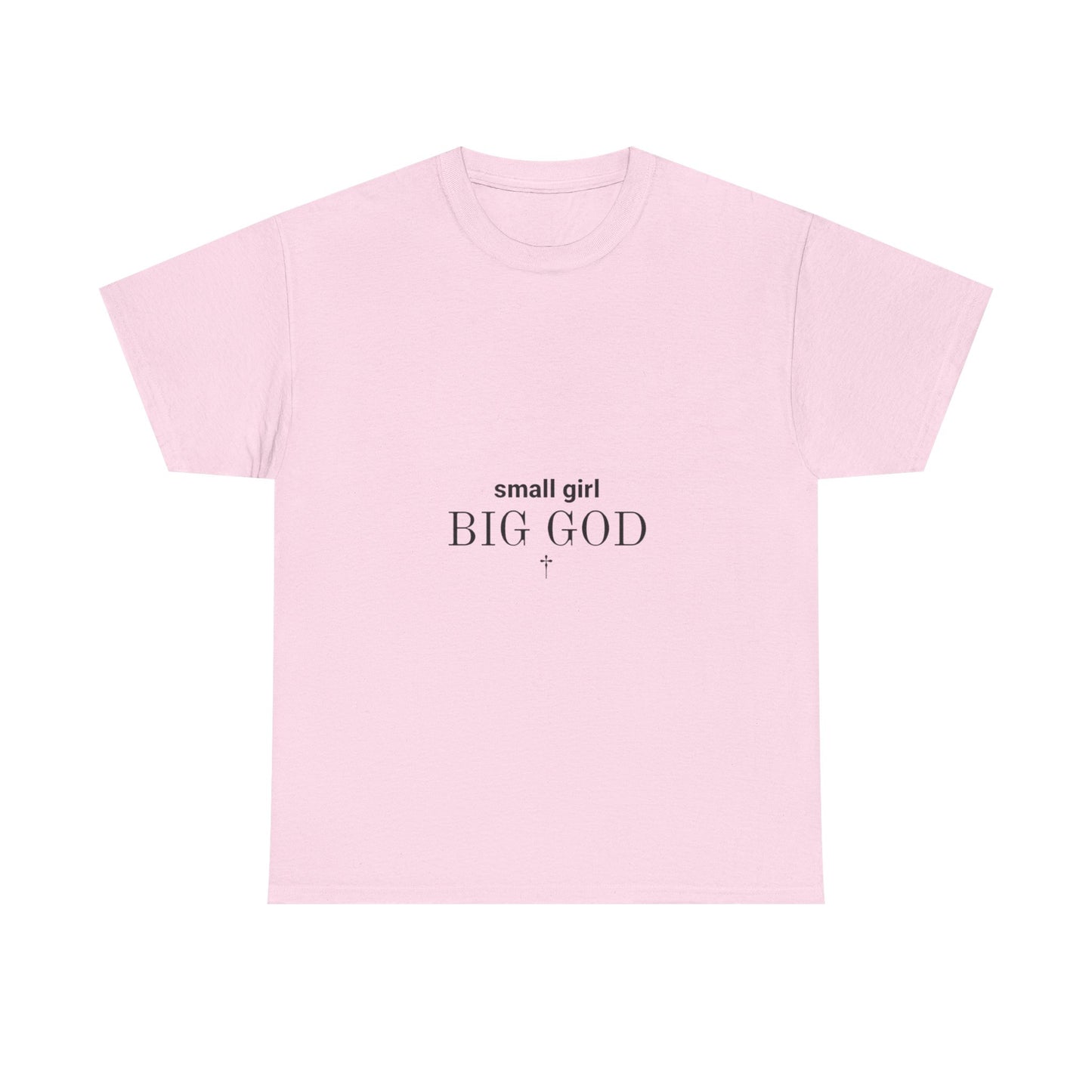 Unisex Heavy Cotton Tee - 'Small Girl Big God' Inspirational Shirt, Casual Gift, Christian Apparel, Everyday Wear, Faith-Based Clothing