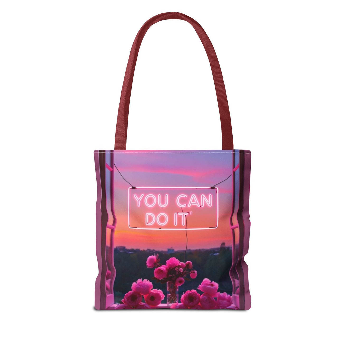 You can do it to faith, flowers, and  fierceness tote bag