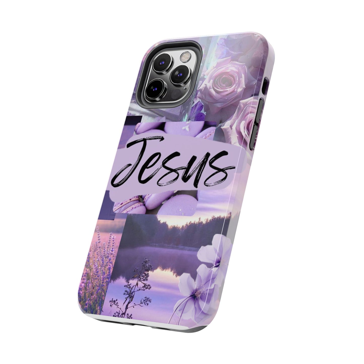 Jesus first phone case lavender floral faith design