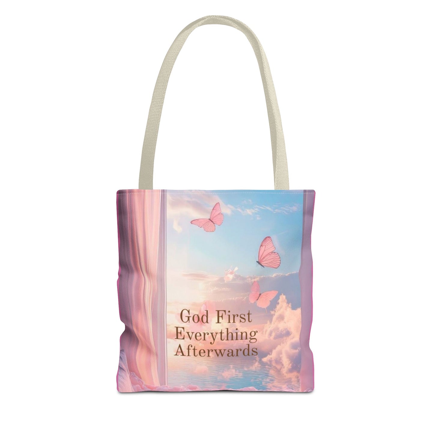 God first everything afterwards pink Tote Bag
