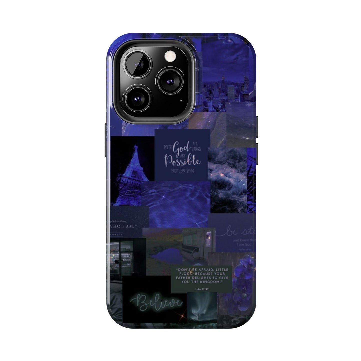 Deep blue faith, phone case with God, all things are possible