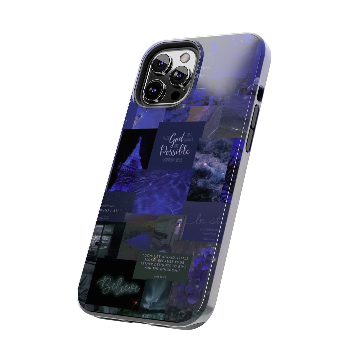 Deep blue faith, phone case with God, all things are possible